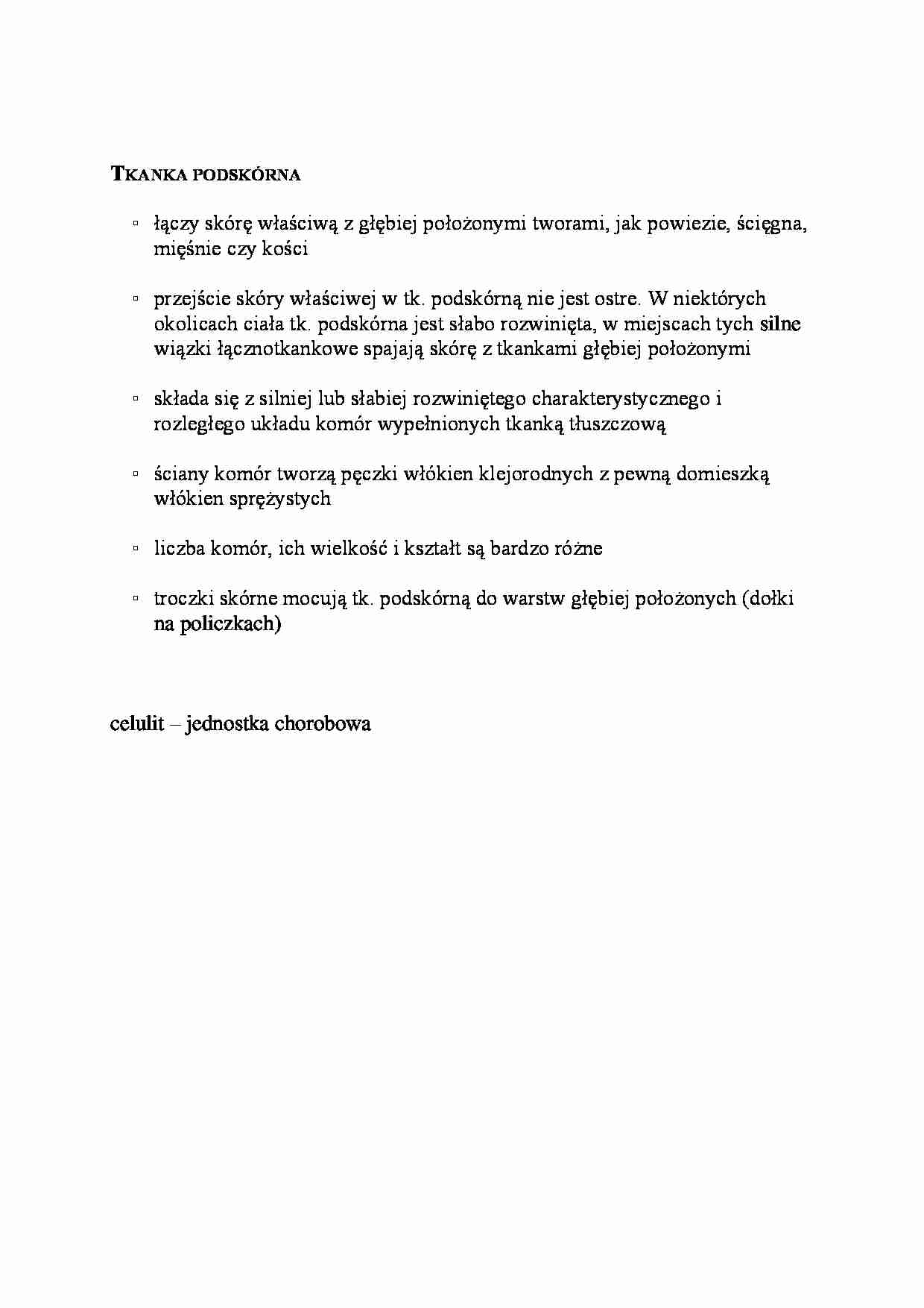 Tkanka podskórna - wykład - strona 1