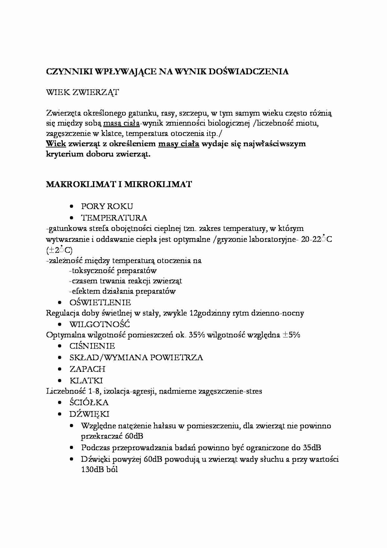 Czynniki wpływające na wynik doświadczenia - wykład - strona 1
