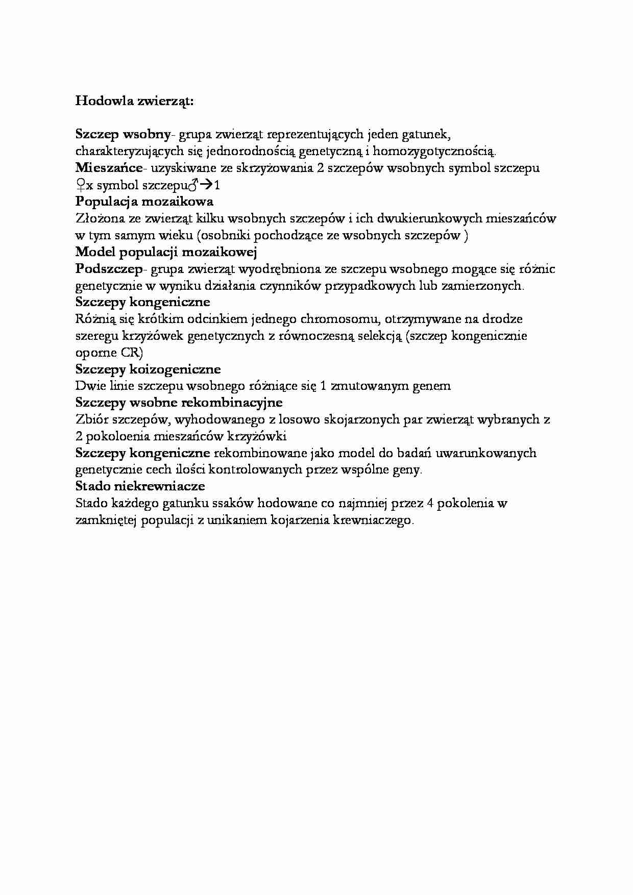 Hodowla zwierząt - wykład - strona 1