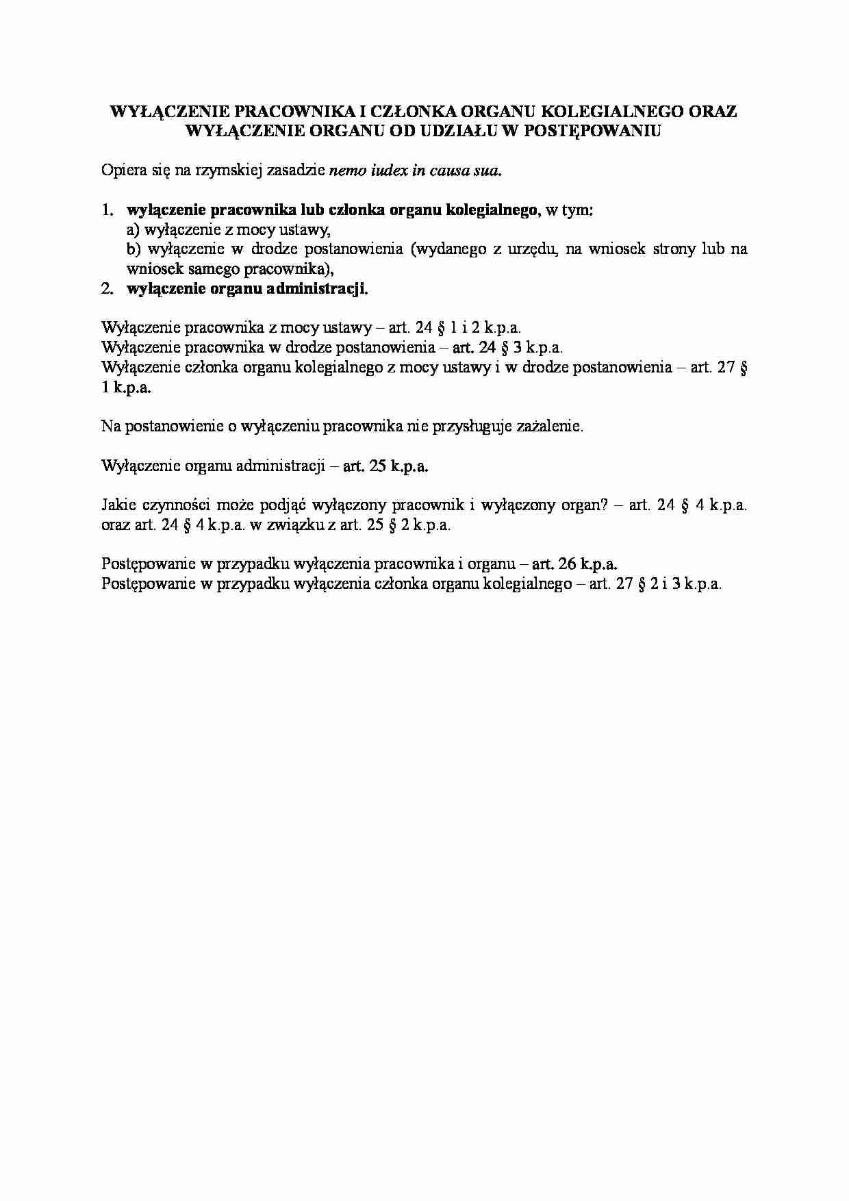 Wyłączenie pracownika i członka organu kolegialnego w postepowaniu-opracowanie - strona 1