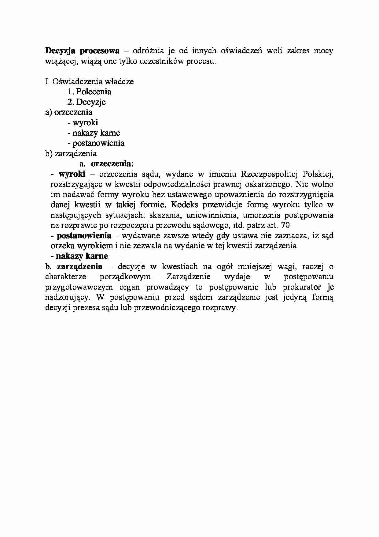Decyzja procesowa-opracowanie - strona 1