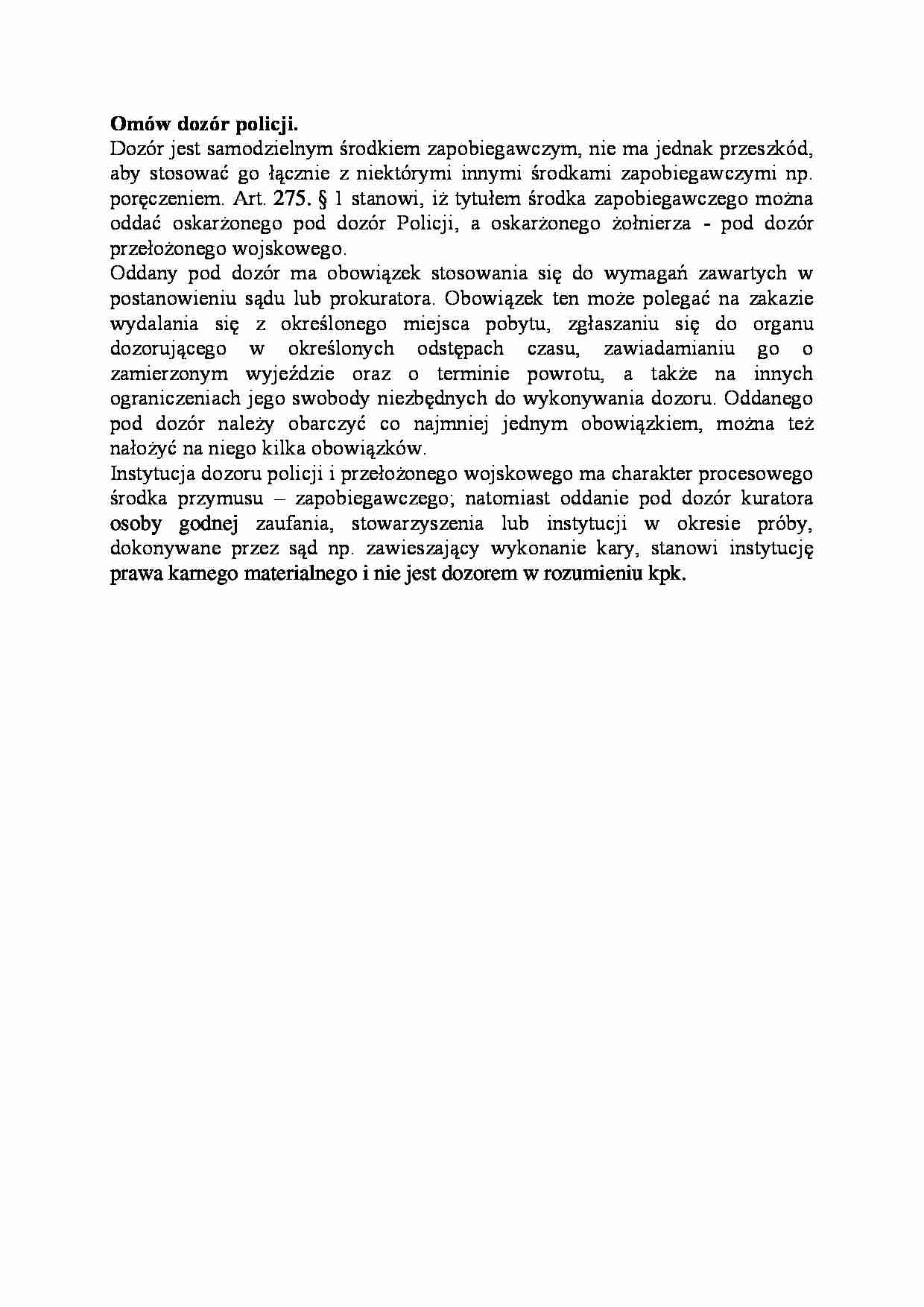 Dozór policji-opracowanie - strona 1