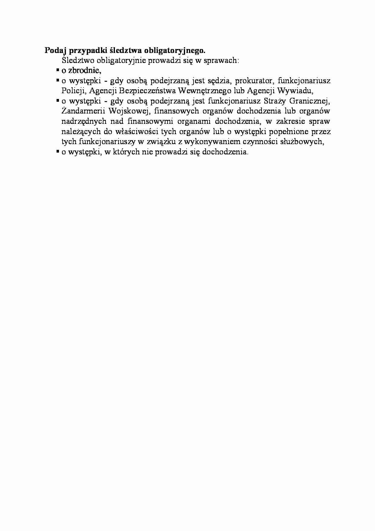 Przypadki śledztwa obligatoryjnego-opracowanie - strona 1
