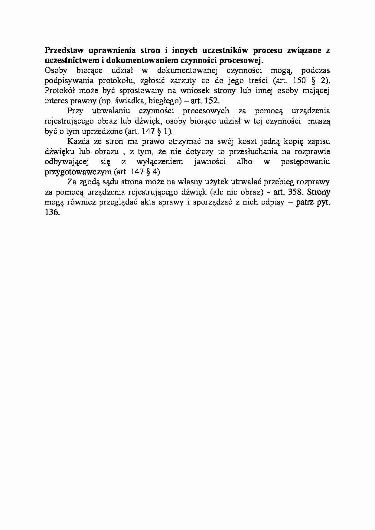Uprawnienia stron i innych uczestników procesu-opracowanie - strona 1
