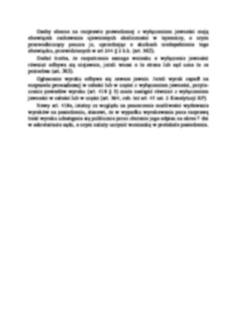 Uprawnienia stron procesowych i innych uczestników procesu karnego w zakresie wyłączenia jawności rozprawy-opracowanie - strona 3