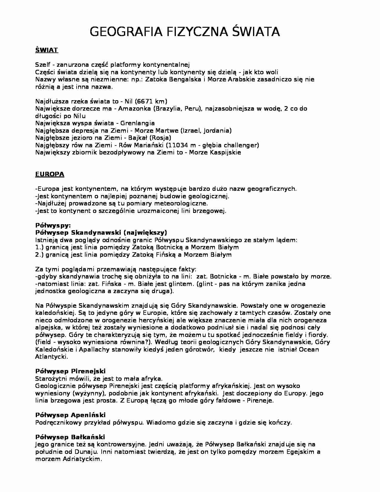 geografia ekonomiczna - Półwyspy - strona 1