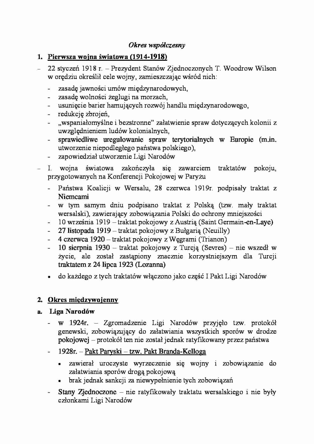 Okres współczesny-opracowanie - strona 1