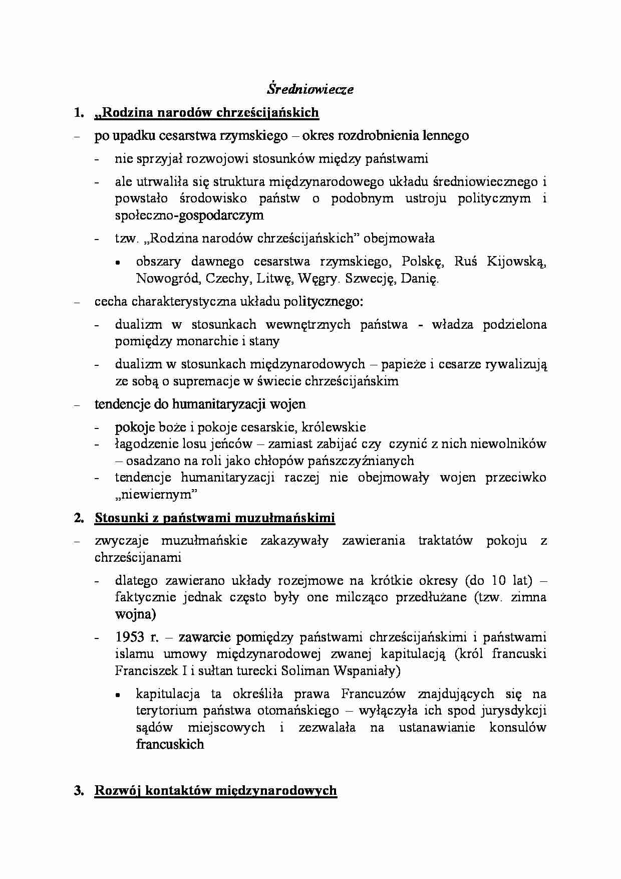 Średniowiecze-opracowanie - strona 1