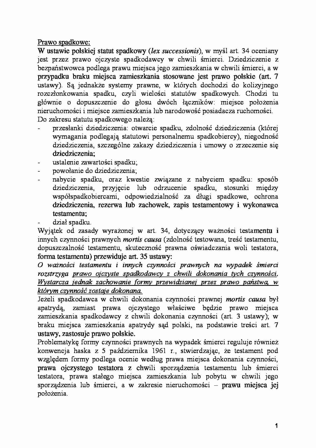 Prawo spadkowe-opracowanie - strona 1