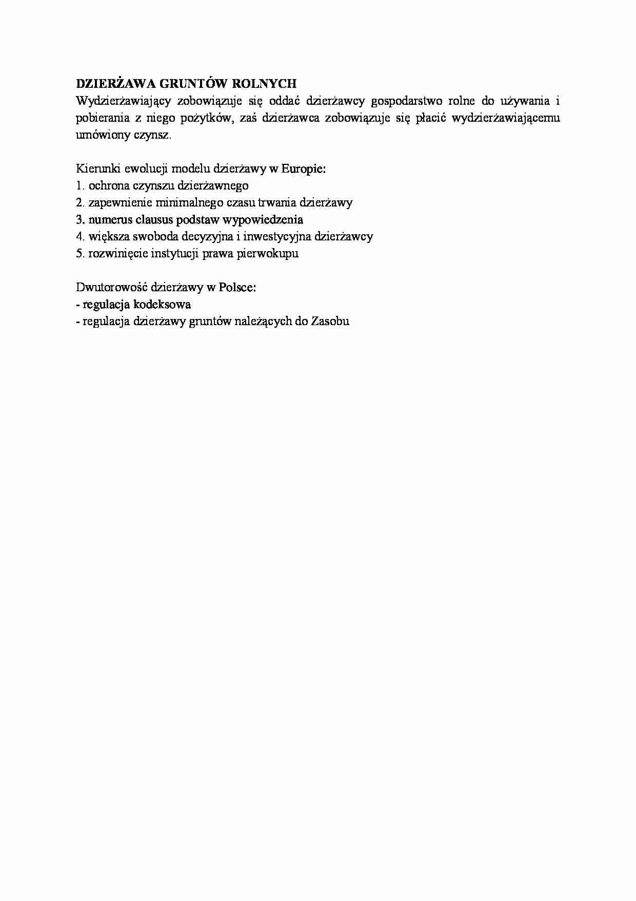 Dzierżawa gruntów rolnych-opracowanie - strona 1