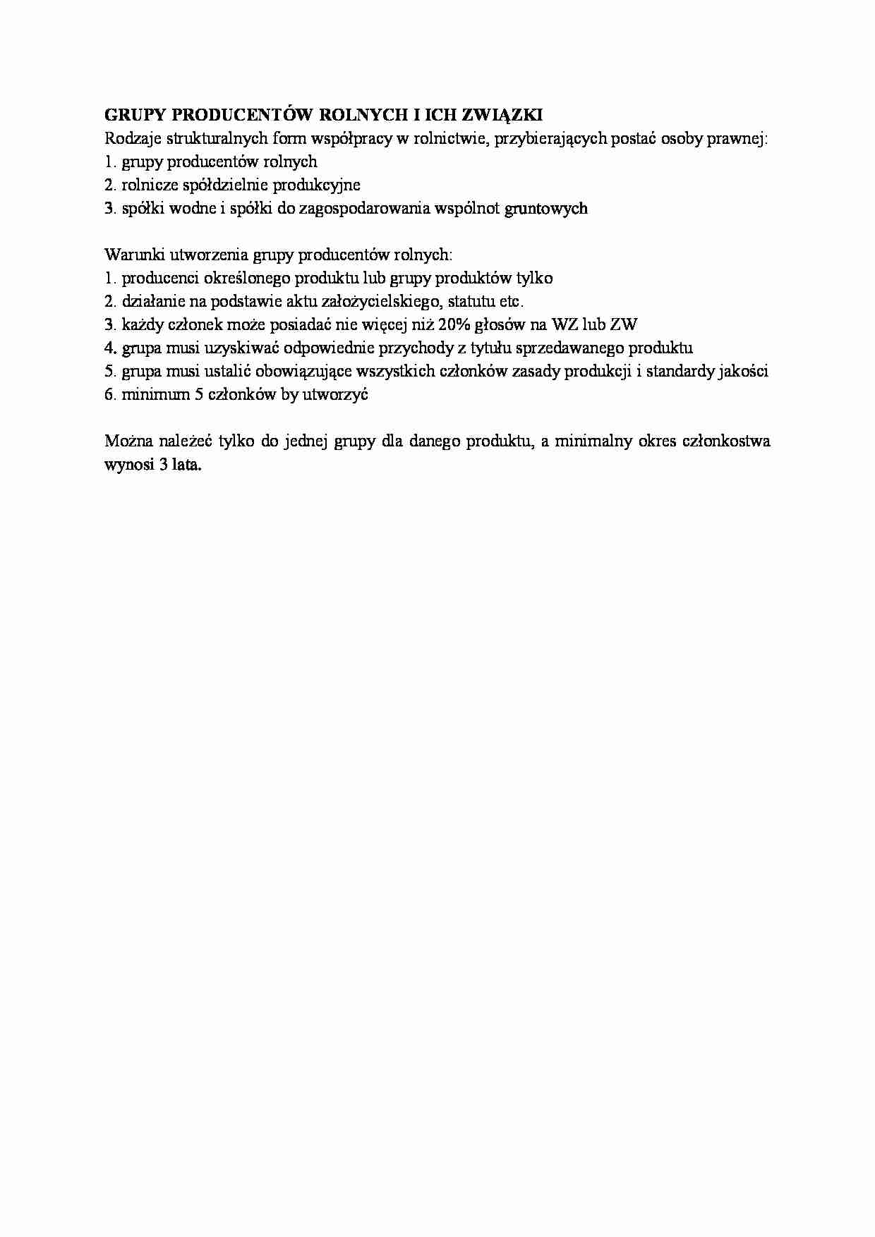 Grupy producentów rolnych i ich związki-opracowanie - strona 1