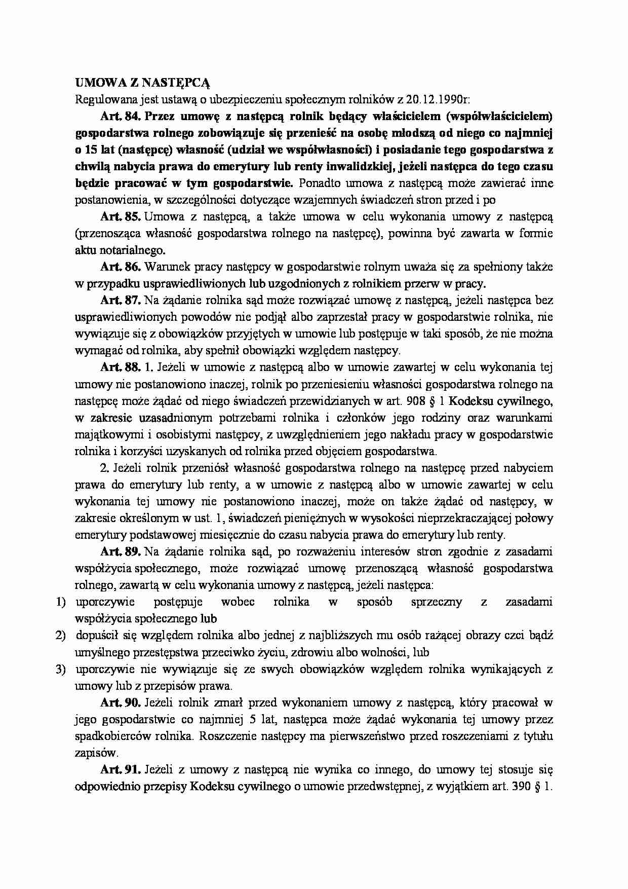 Umowa z następcą-opracowanie - strona 1