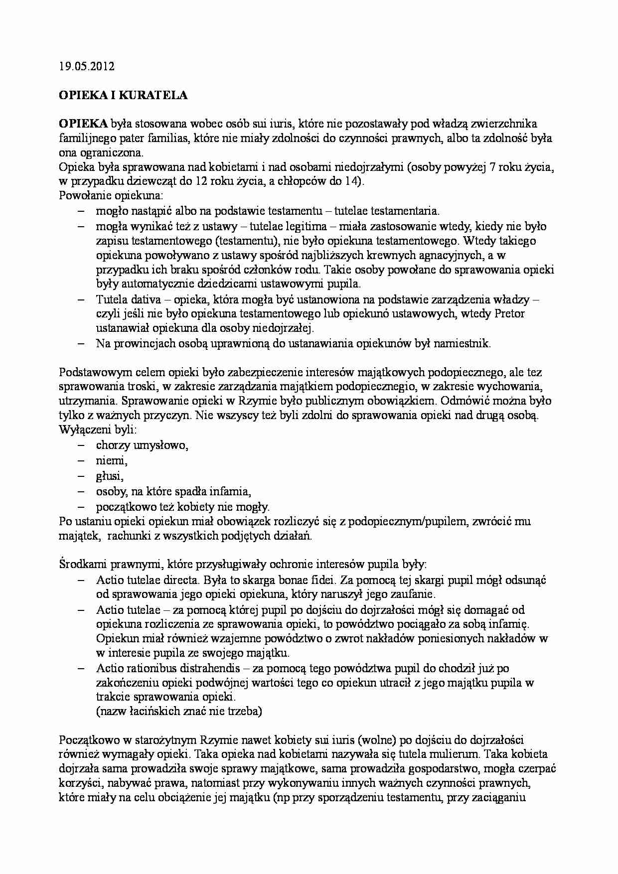 Opieka i kuratela-wykład - strona 1