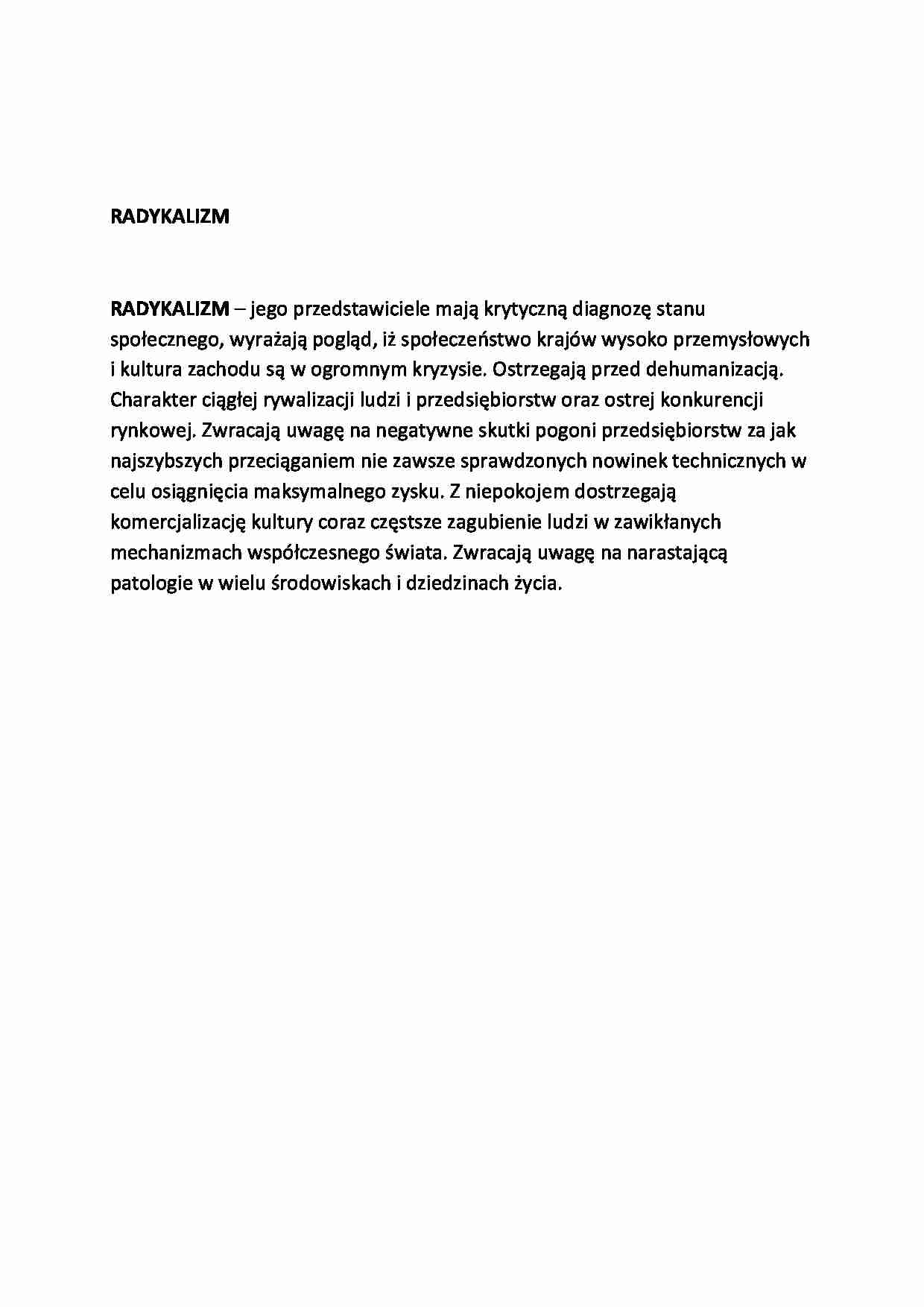 Radykalizm-opracowanie - strona 1