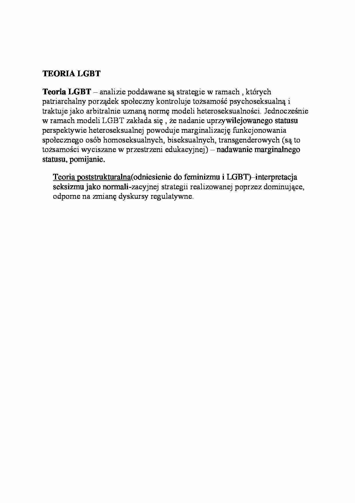 Teoria LGBT-opracowanie - strona 1