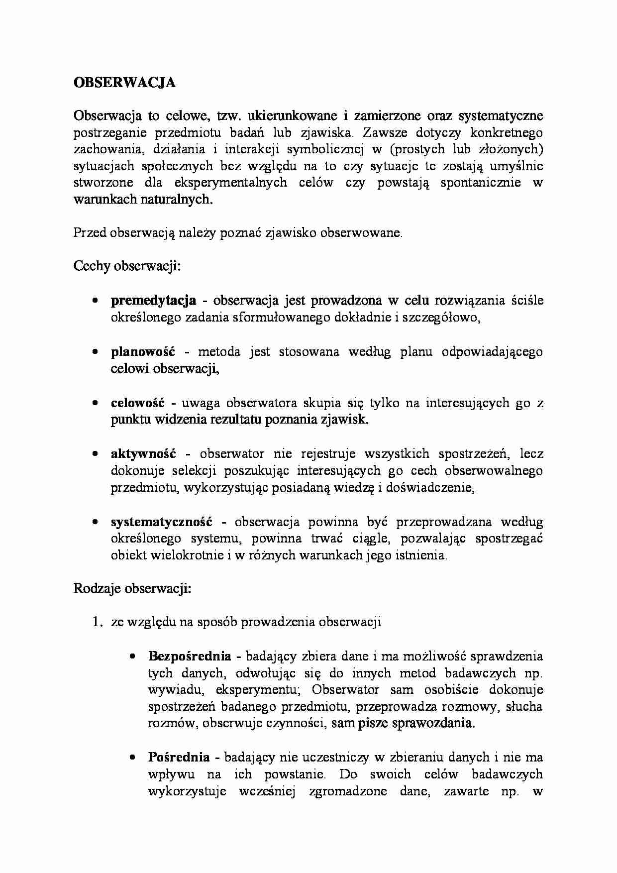 Obserwacja-opracowanie  - strona 1