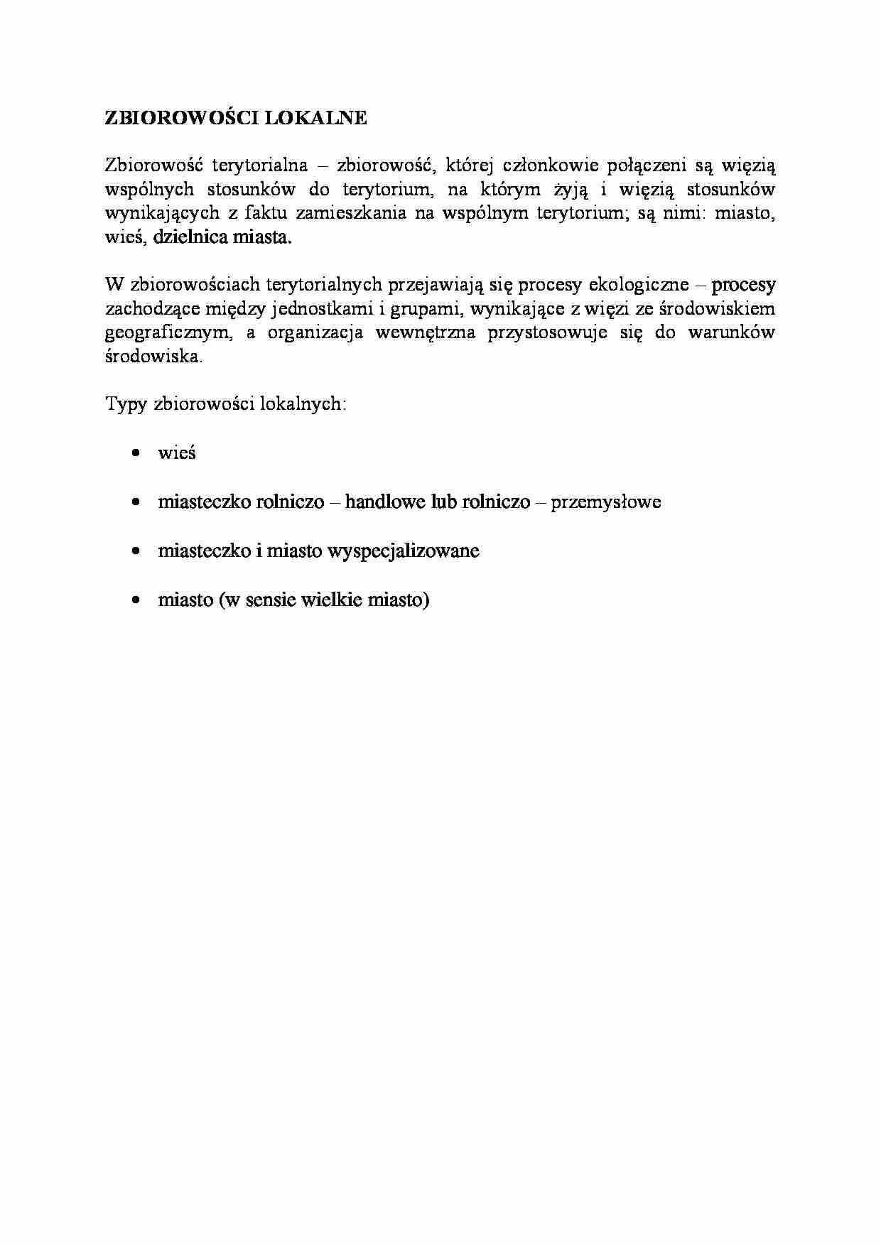 Zbiorowości lokalne-opracowanie  - strona 1