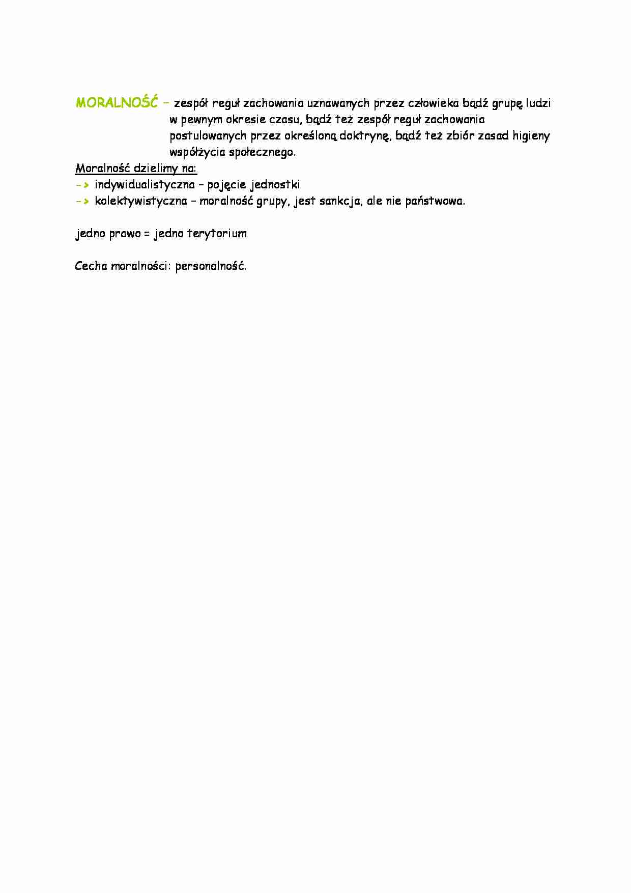 Moralność-opracowanie  - strona 1