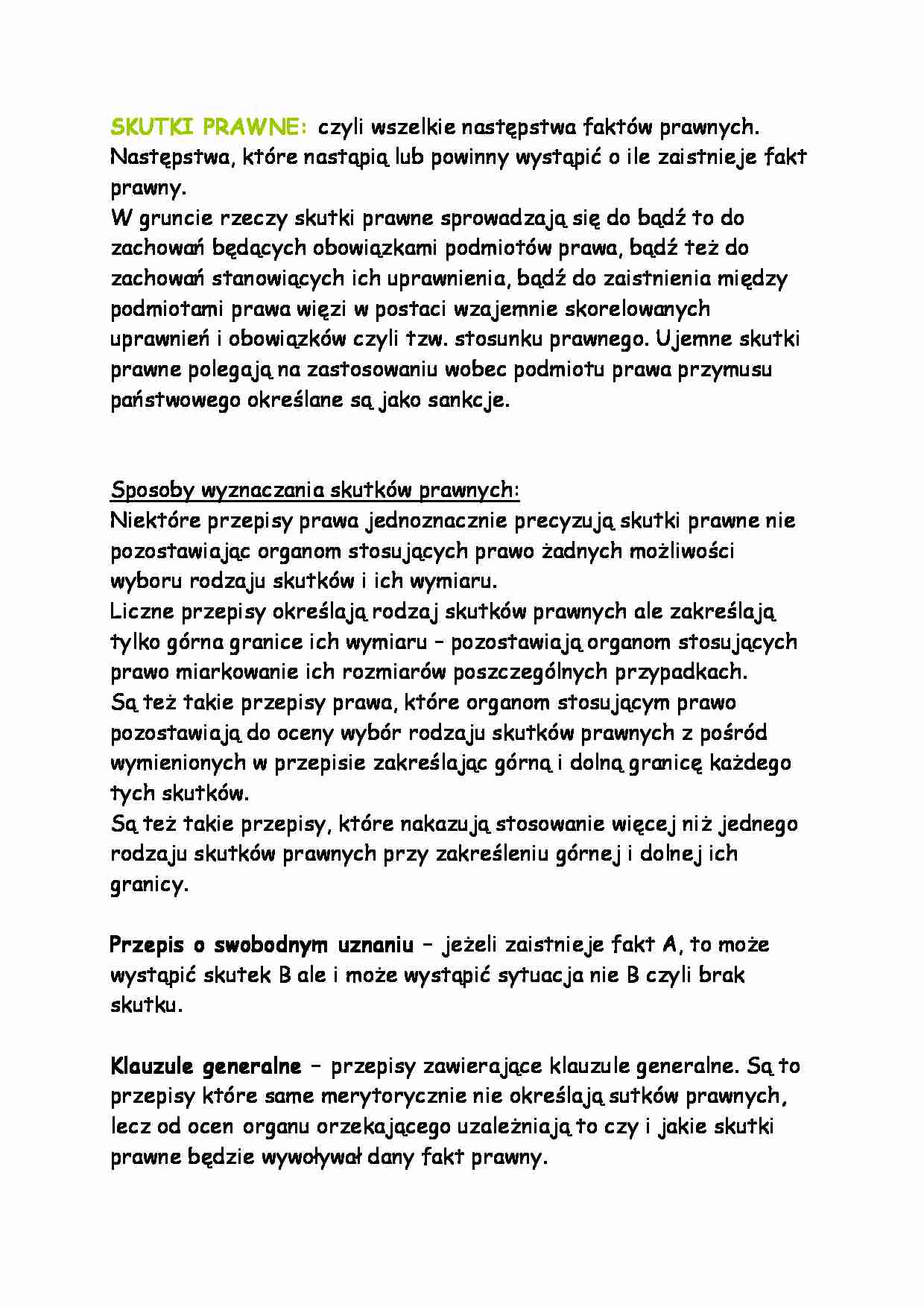 Skutki prawne-opracowanie  - strona 1