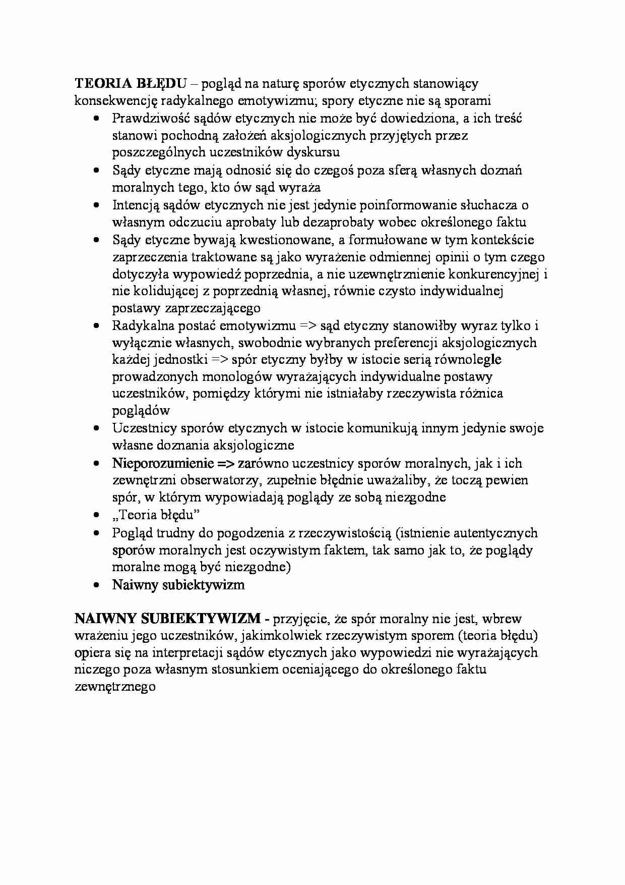 Teoria błędu-opracowanie  - strona 1