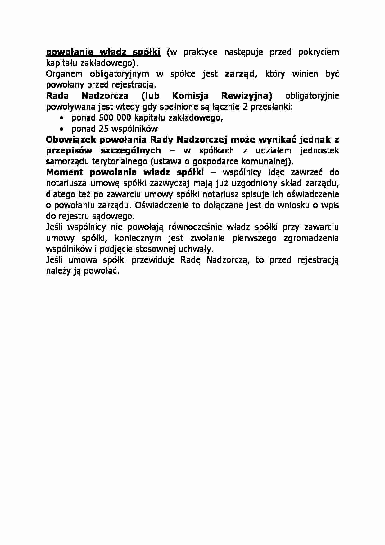 Powołanie władz spółki-opracowanie - strona 1