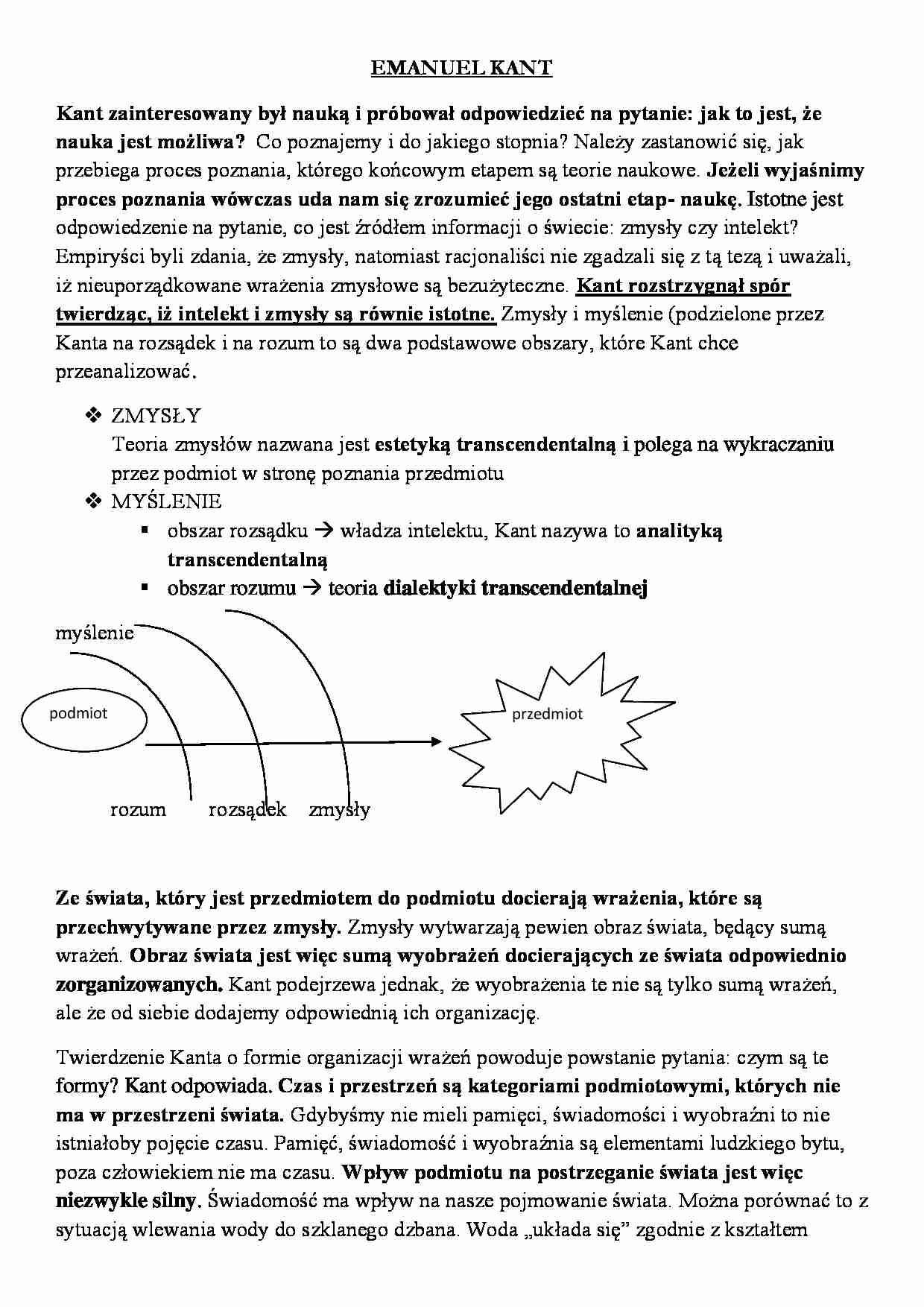 Emanuel Kant-opracowanie - strona 1