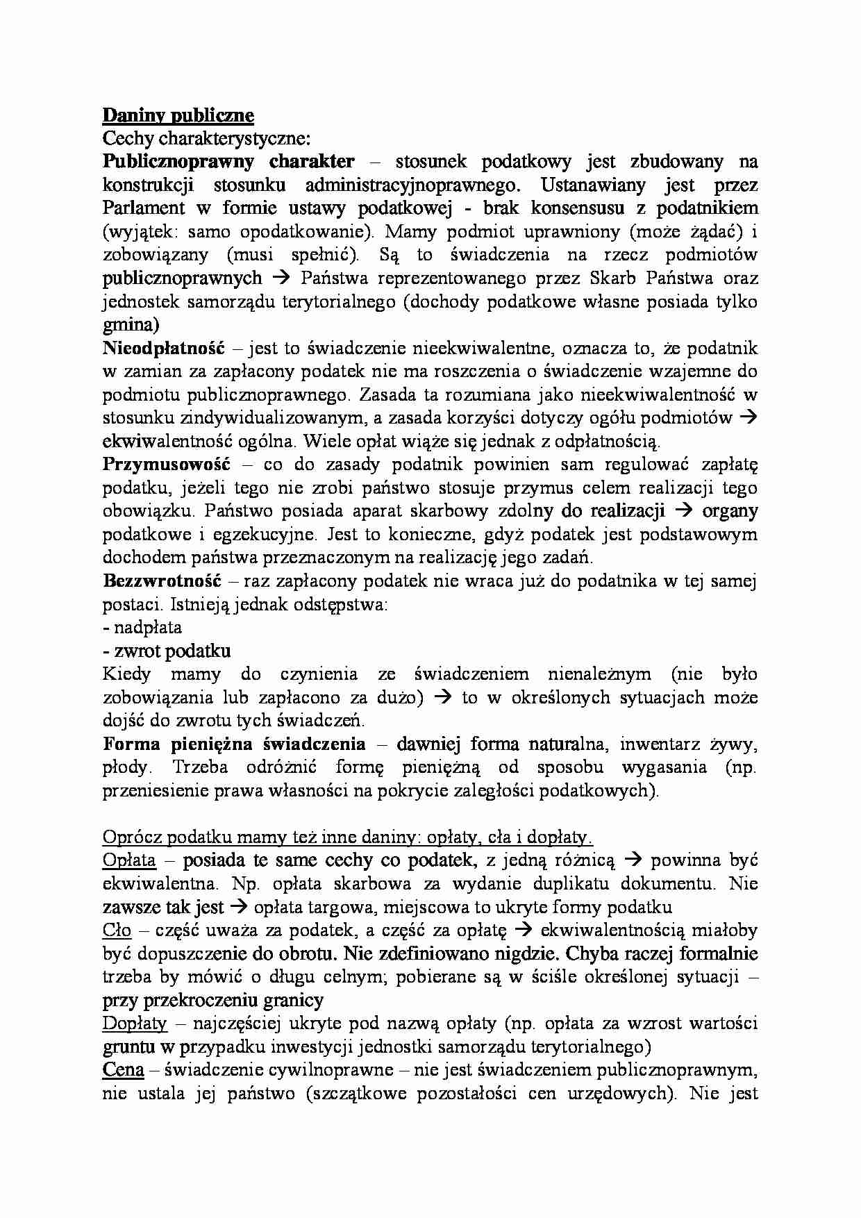 Daniny publiczne-opracowanie - strona 1