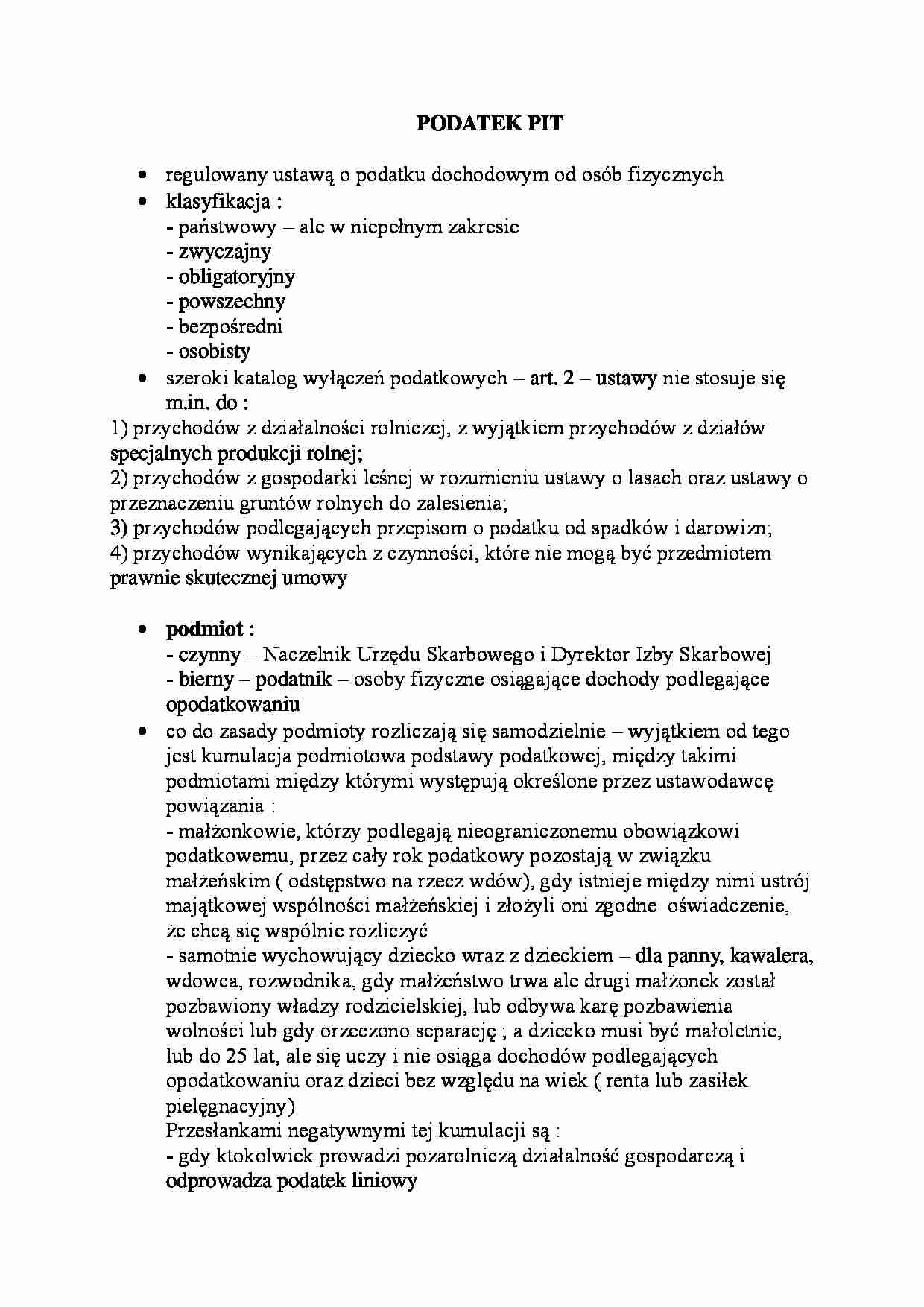 Podatek PIT-opracowanie - strona 1