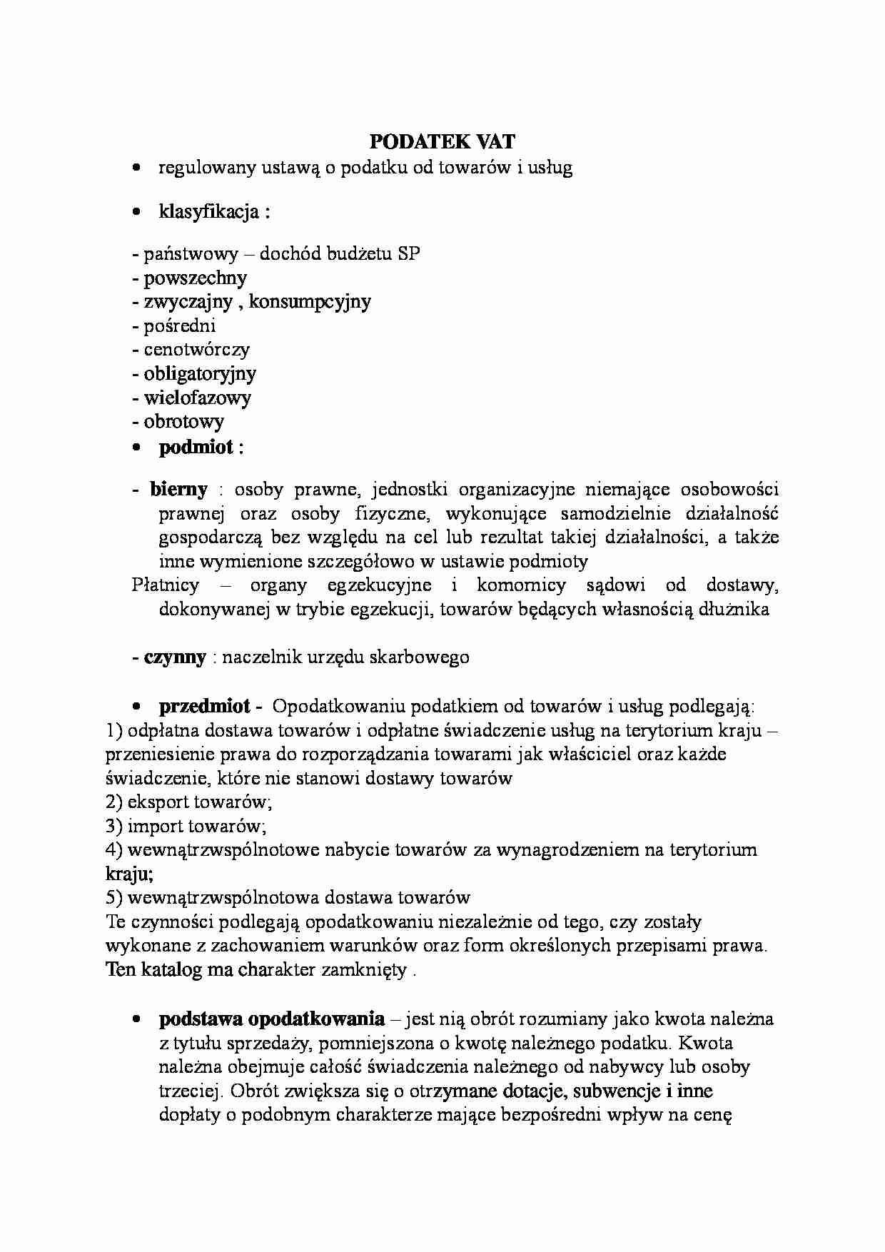 Podatek vat-opracowanie - strona 1