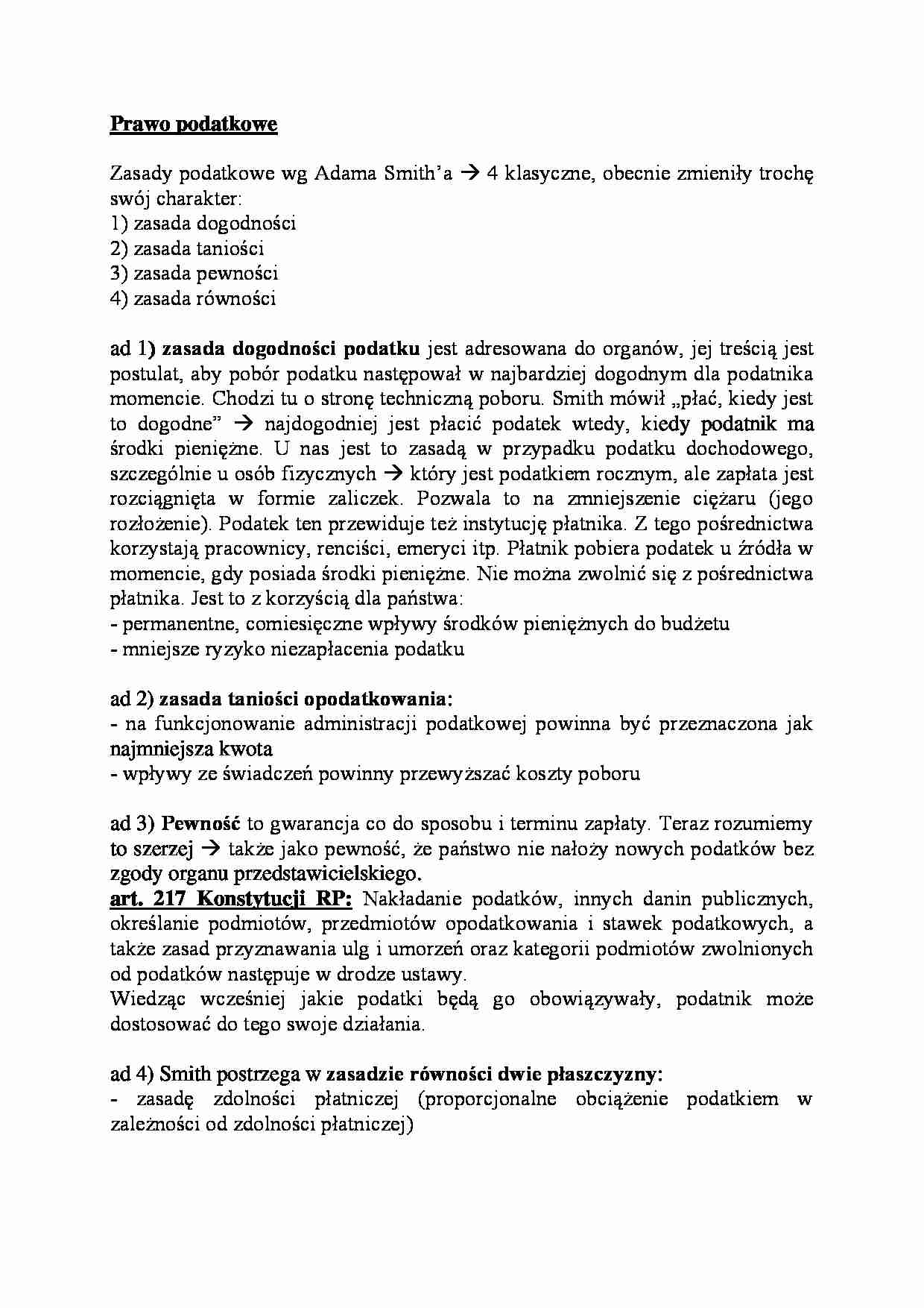 Prawo podatkowe-opracowanie - strona 1