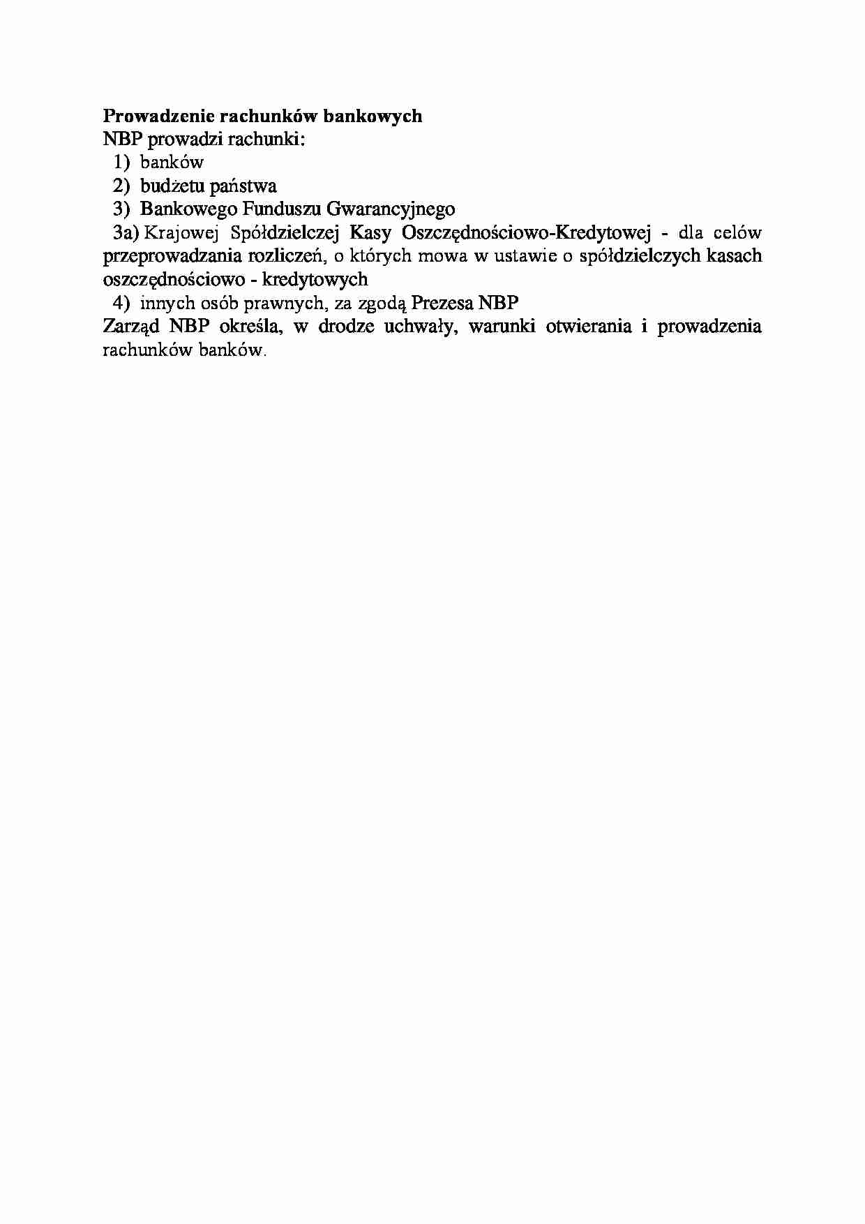 Prowadzenie rachunków bankowych-opracowanie - strona 1