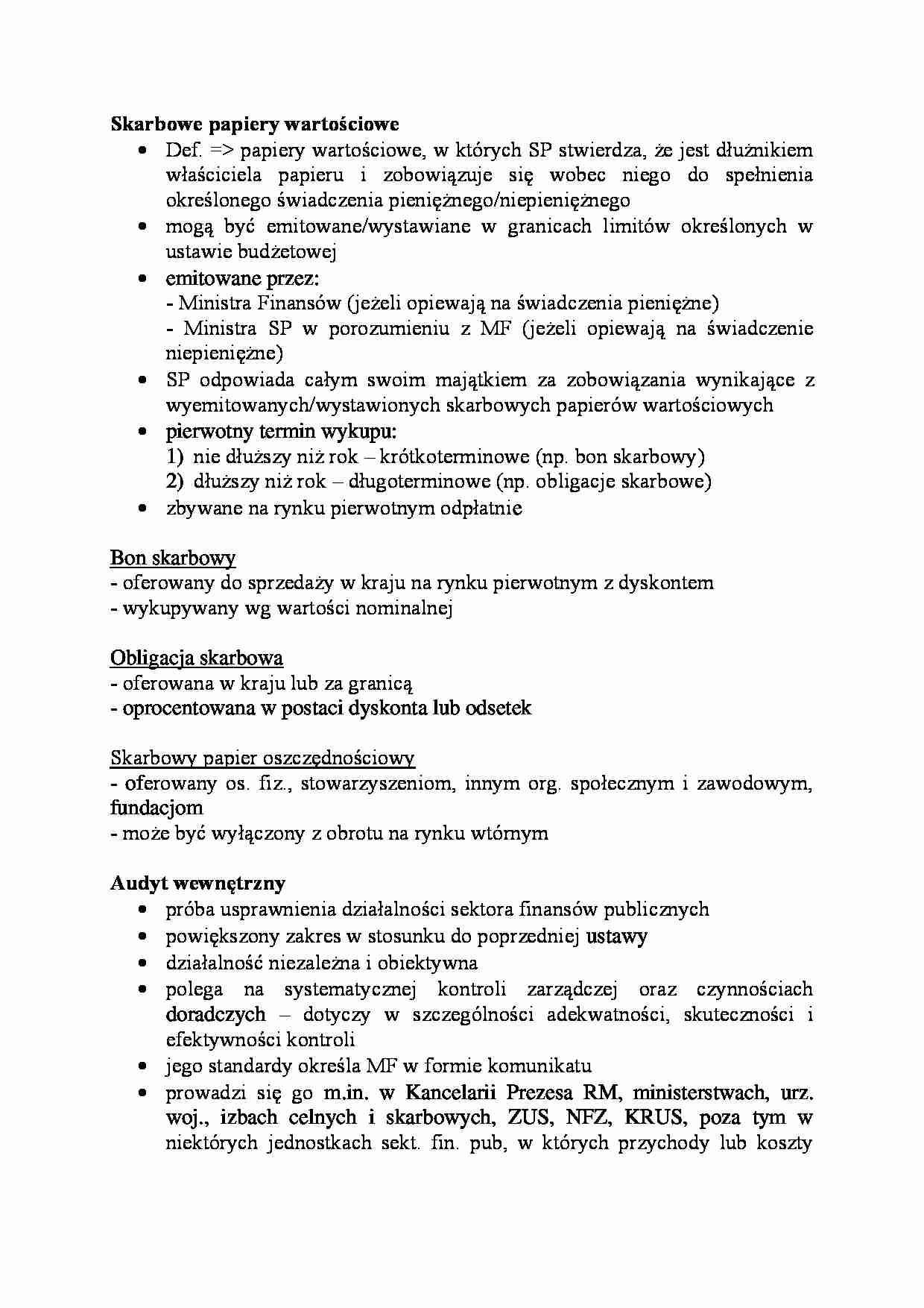 Skarbowe papiery wartościowe-opracowanie - strona 1