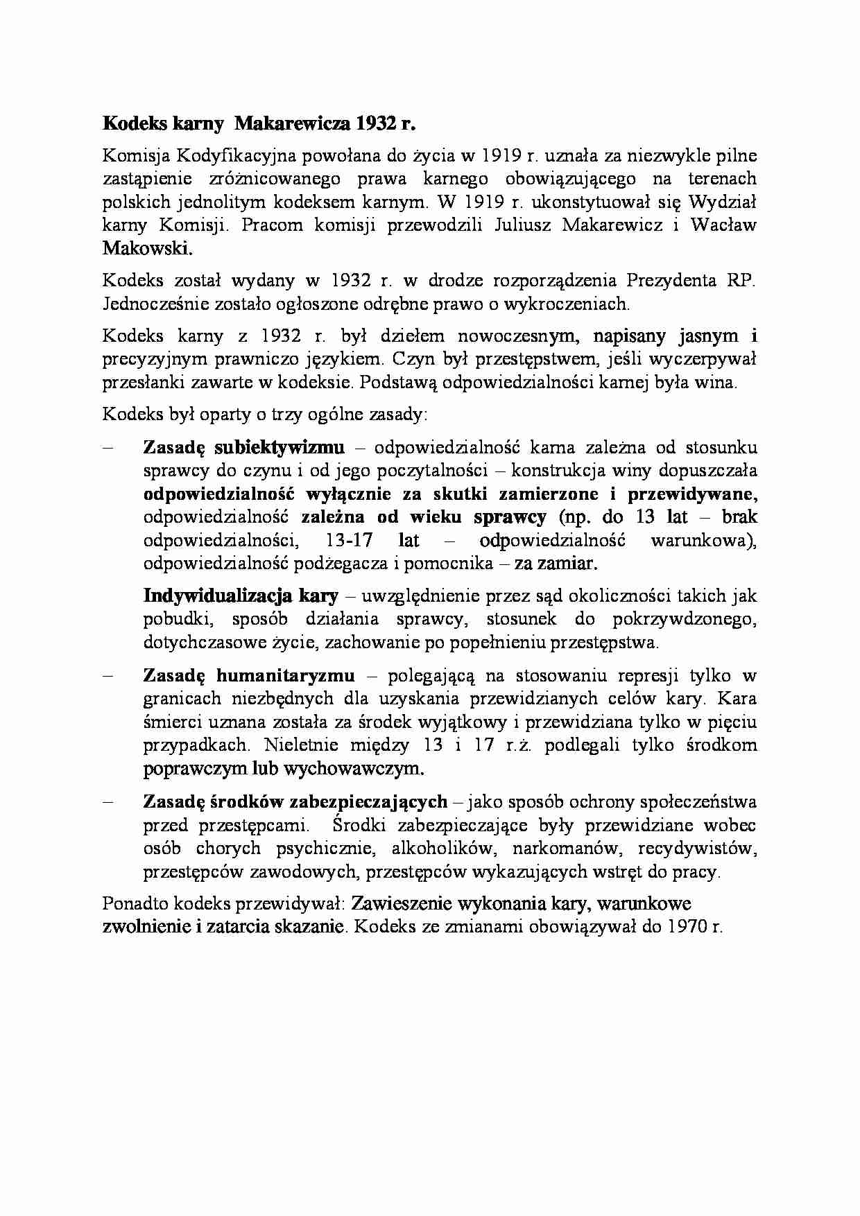 Kodeks karny Makarewicza 1932-opracowanie - strona 1