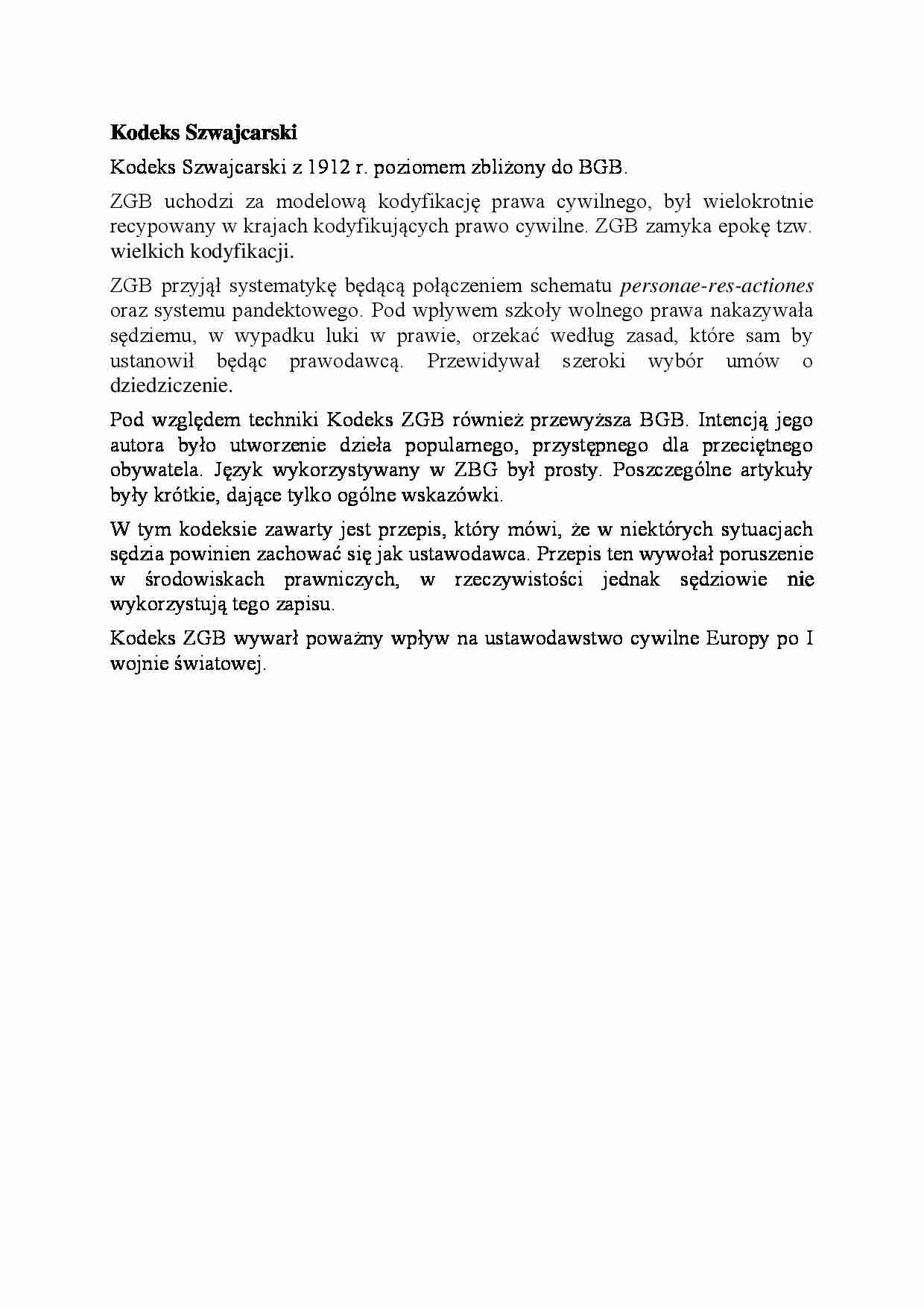 Kodeks Szwajcarski-opracowanie - strona 1