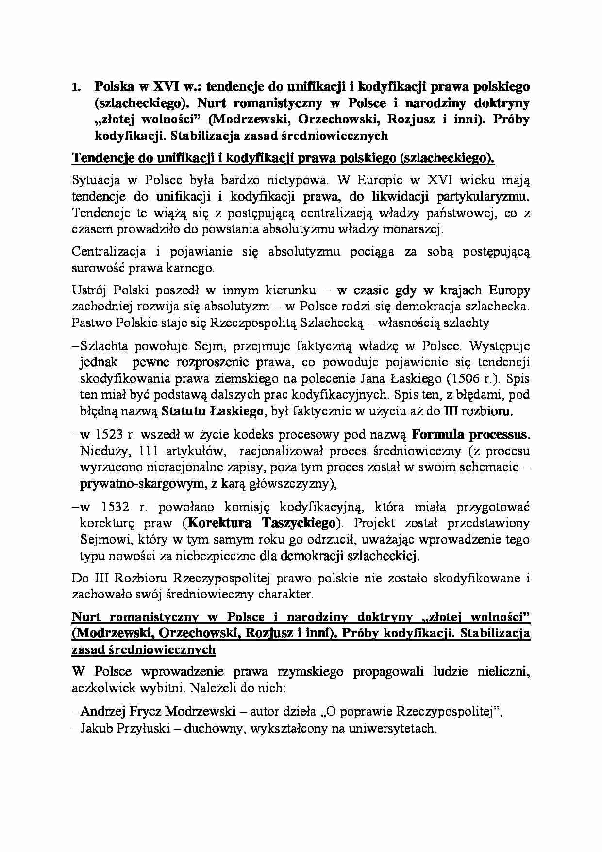 Polska w XVI w-opracowanie - strona 1