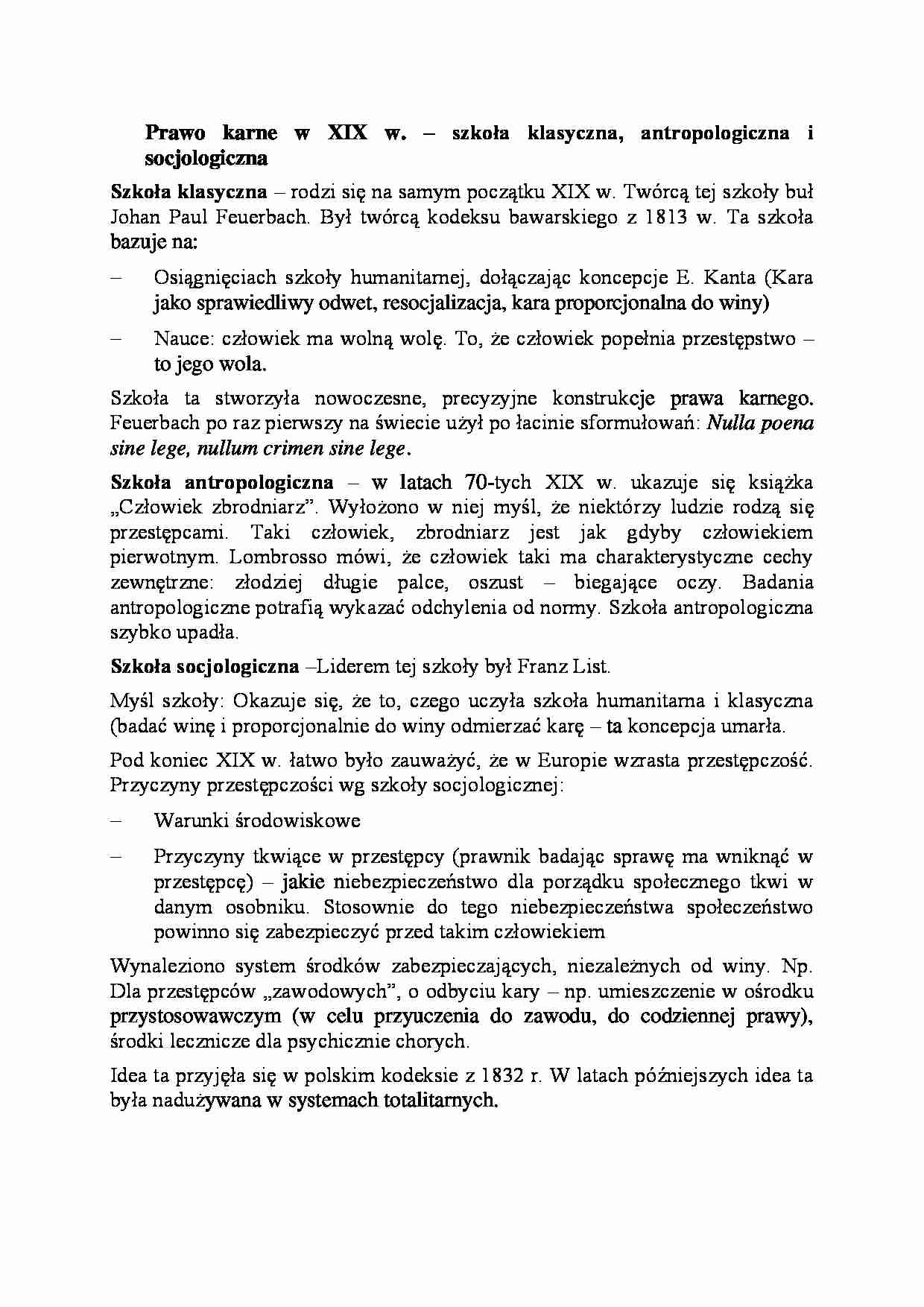 Prawo karne w XIX w-opracowanie - strona 1