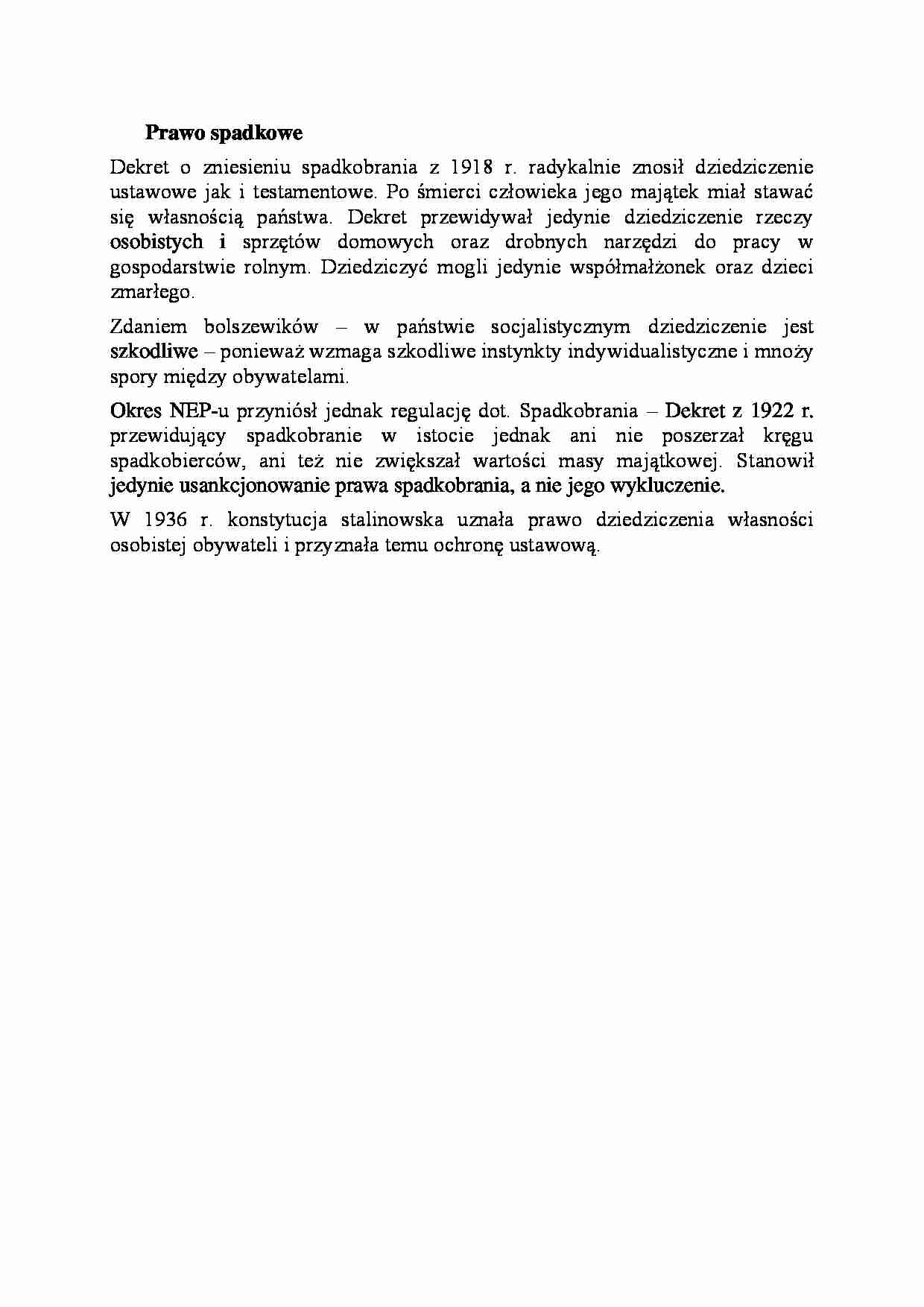 Prawo spadkowe-opracowanie - Dziedziczenie ustawowe - strona 1