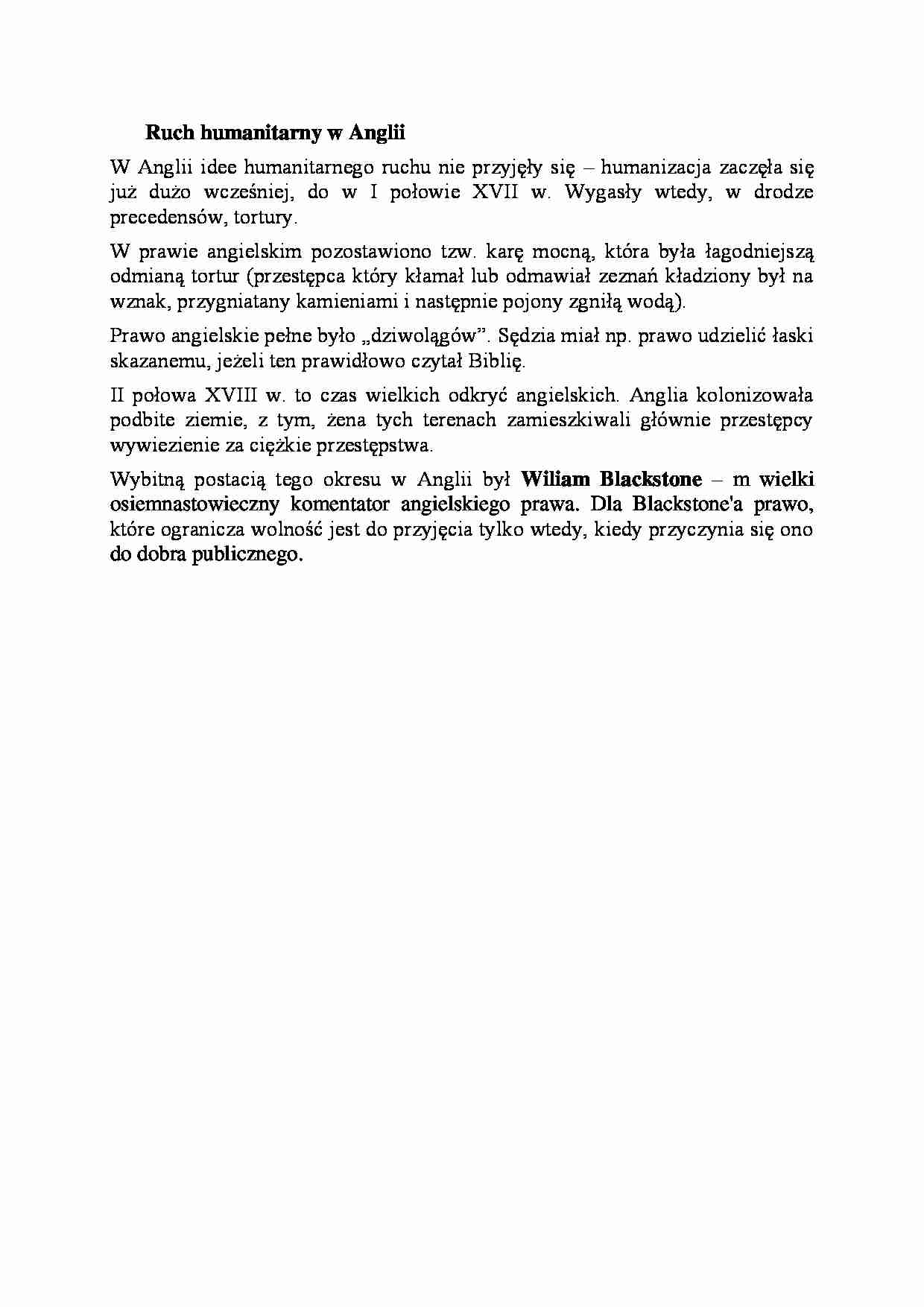 Ruch humanitarny w Anglii-opracowanie - strona 1