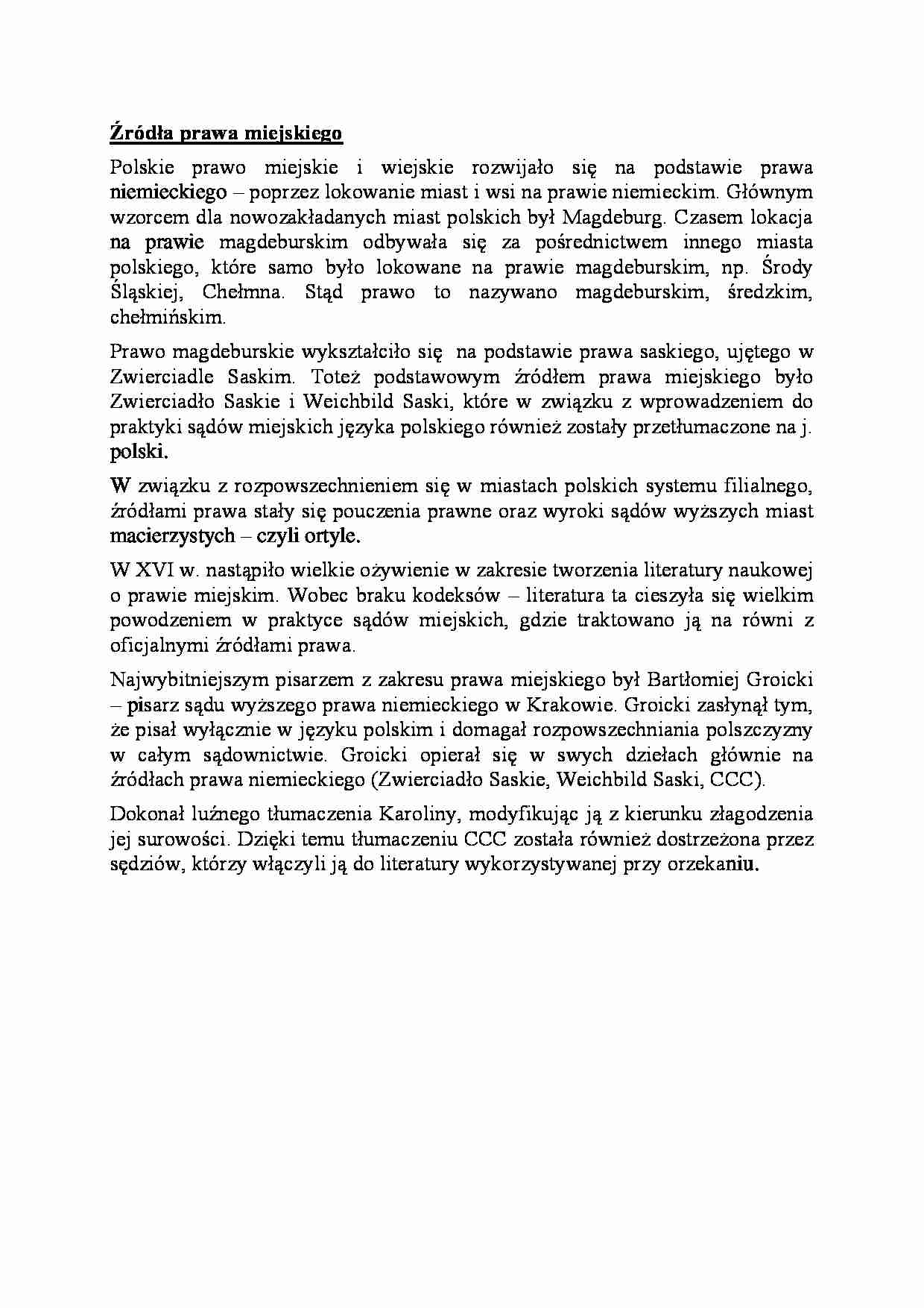 Źródła prawa miejskiego-opracowanie - strona 1