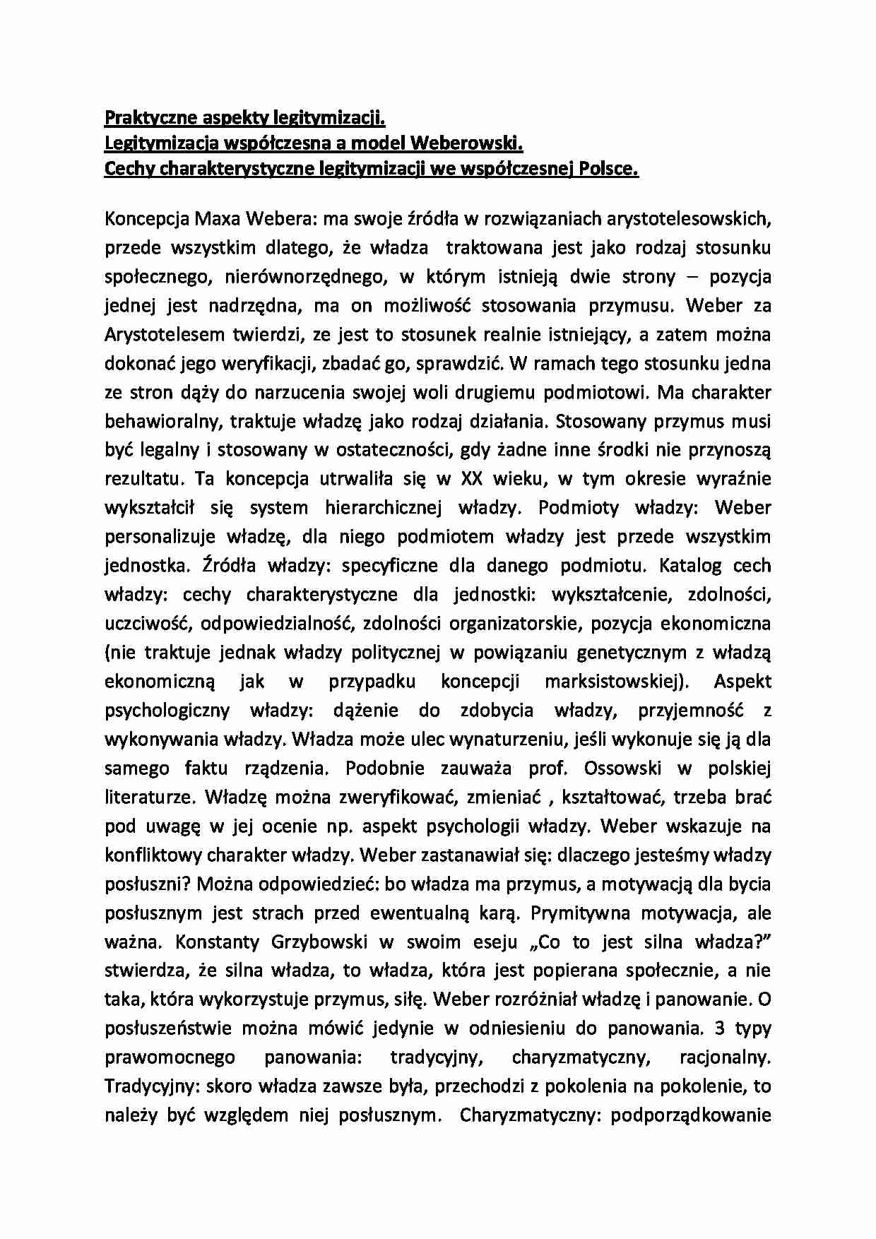 Praktyczne aspekty legitymizacji-opracowanie - strona 1