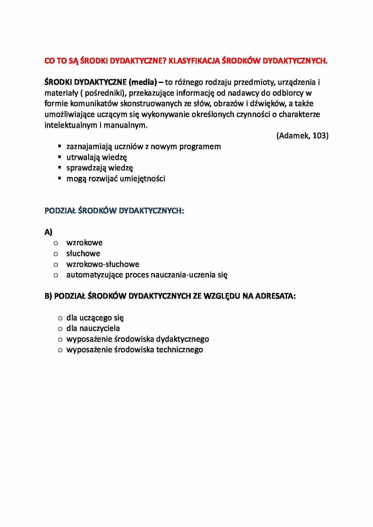 Środki dydaktyczne-opracowanie - strona 1