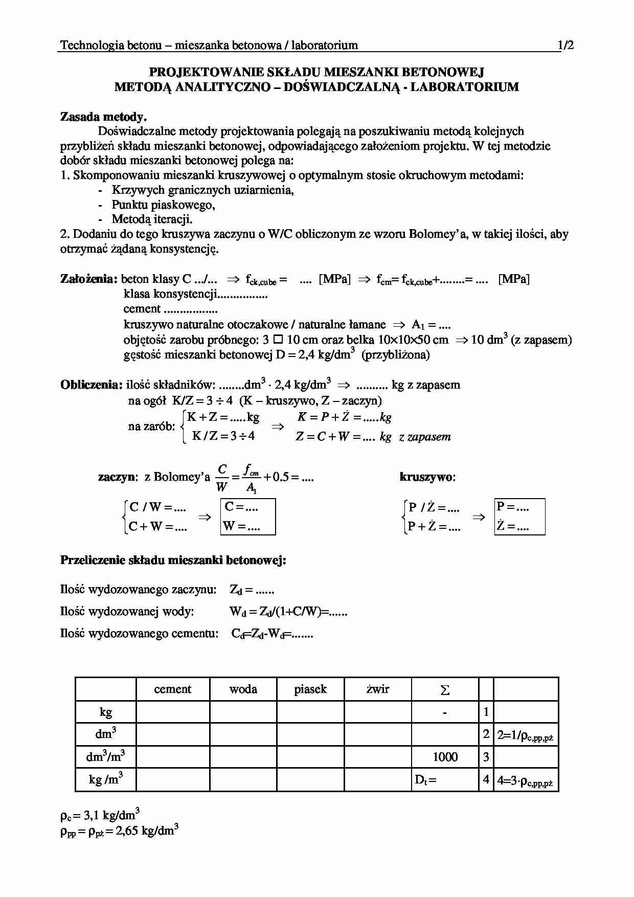 Mieszanka betonowa - laboratorium - strona 1