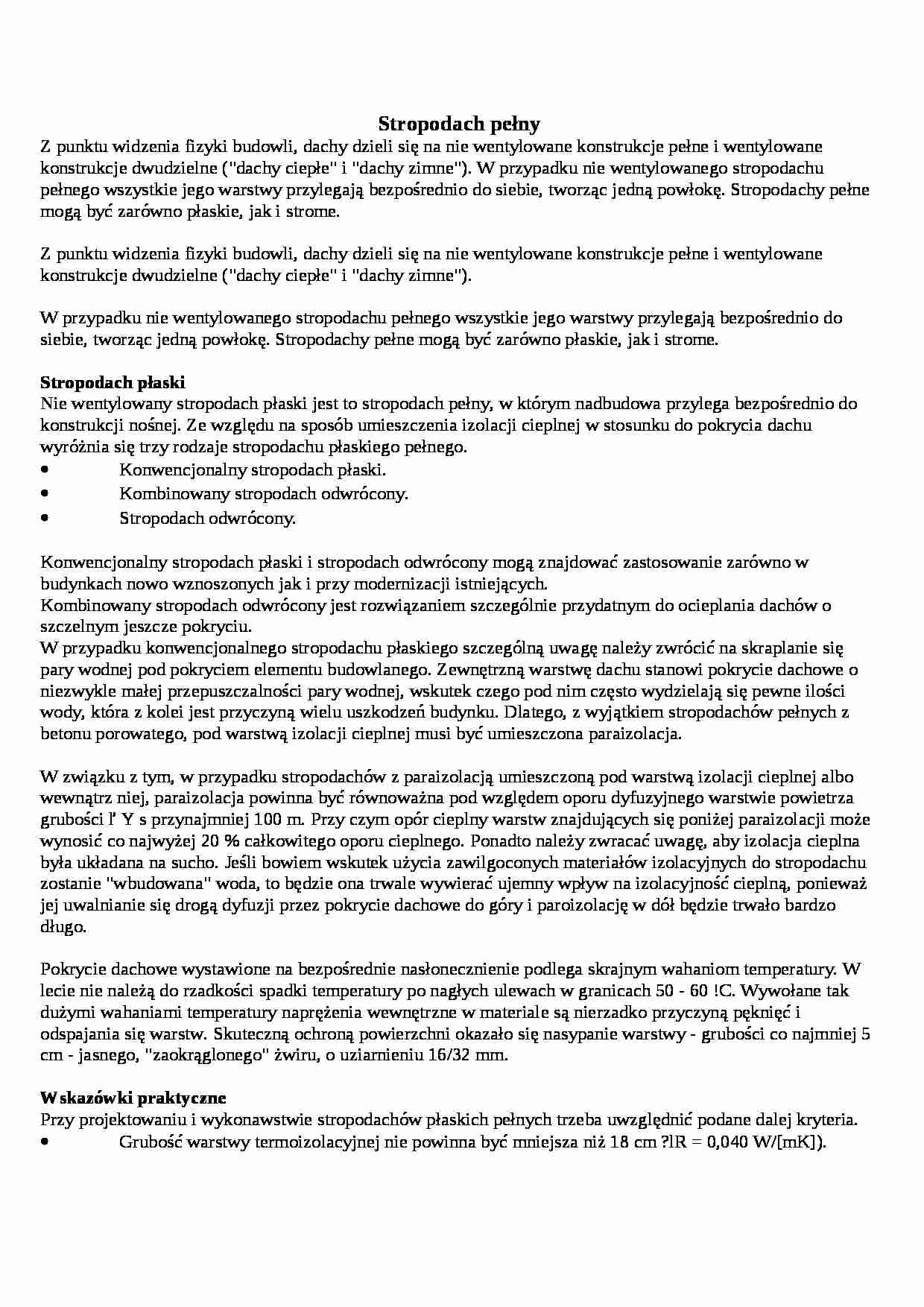 Stropodach pełny - omówienie - strona 1