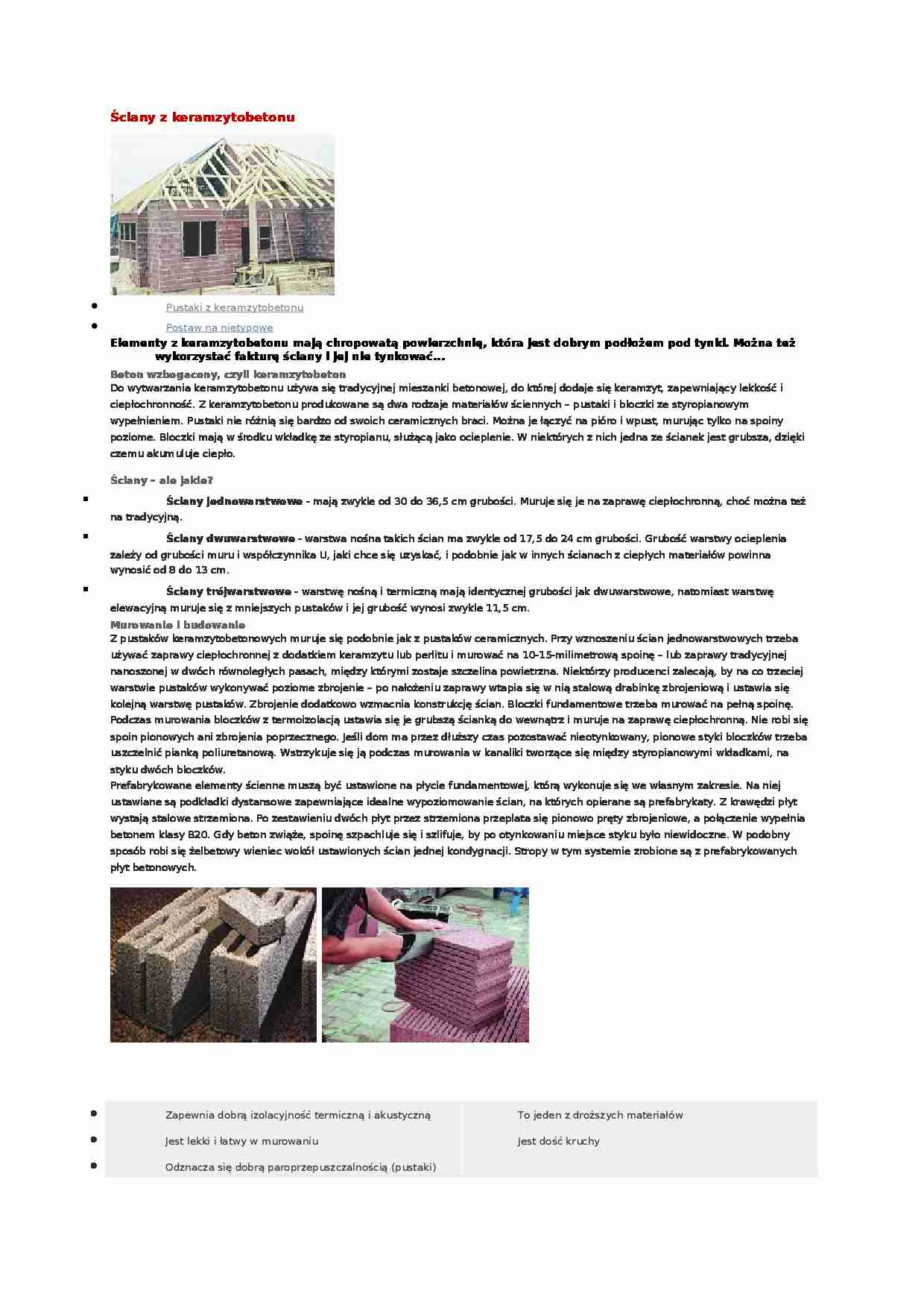 Ściany z betonu - omówienie - strona 1