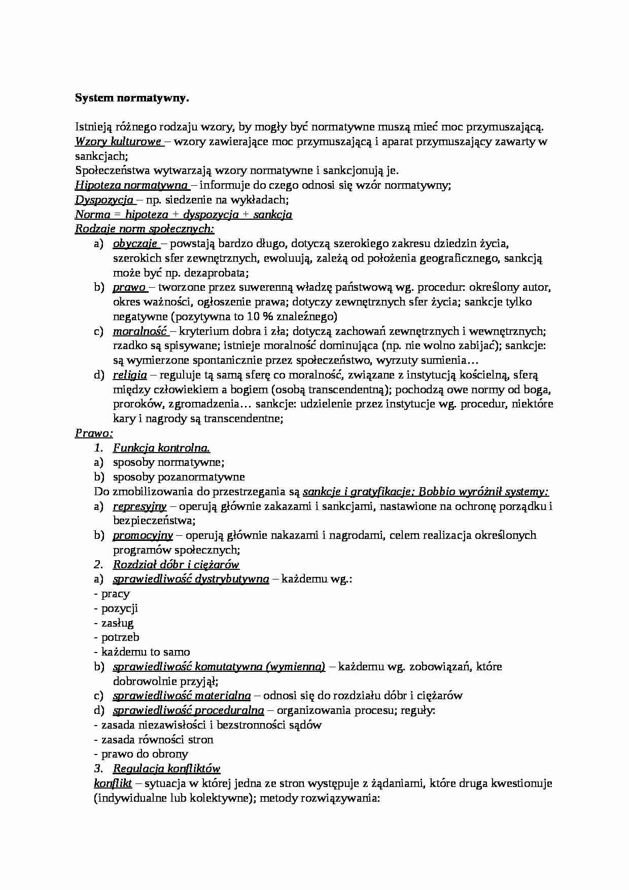 System normatywny - wykład - strona 1