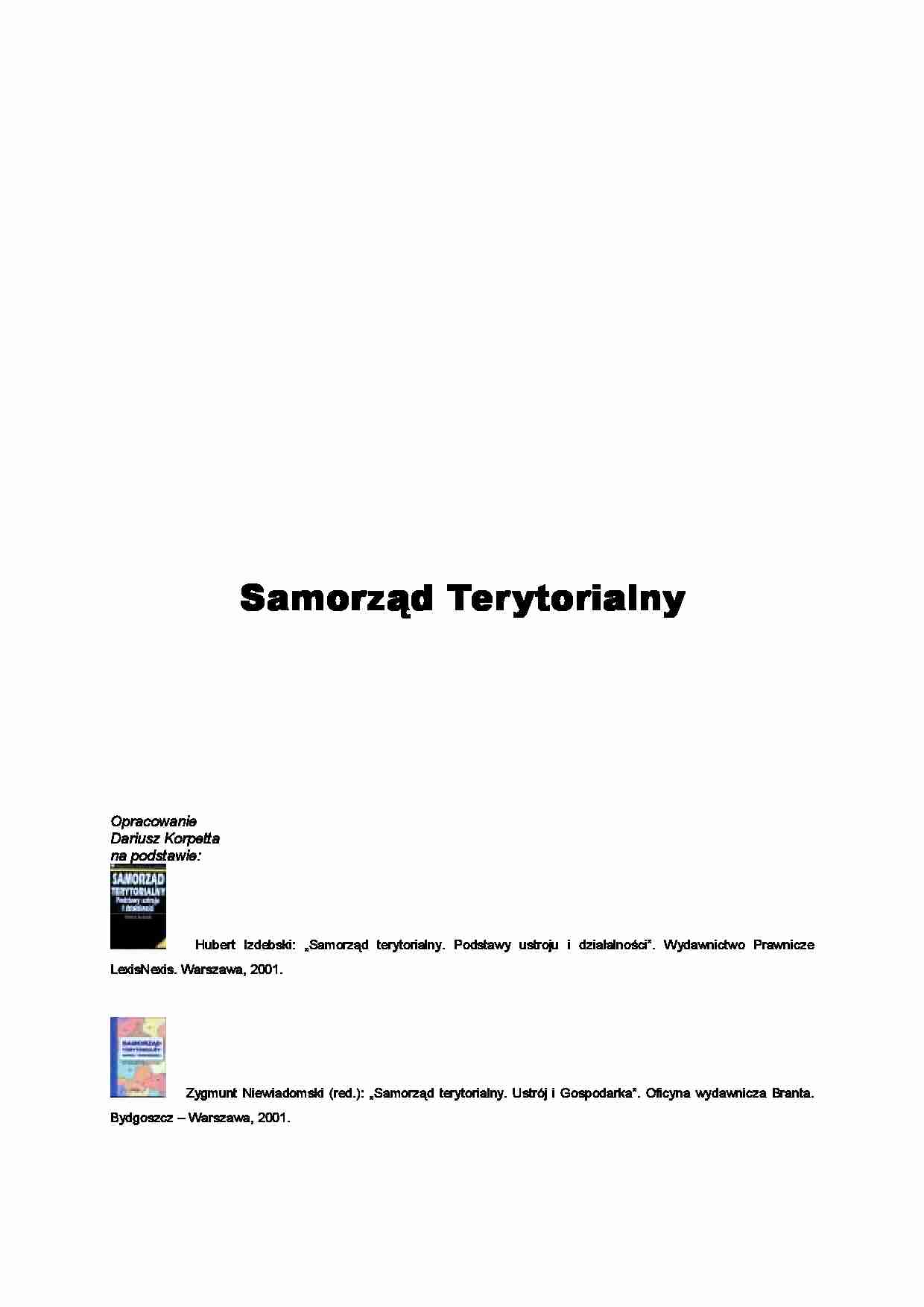 Samorząd terytorialny - opracowanie - strona 1