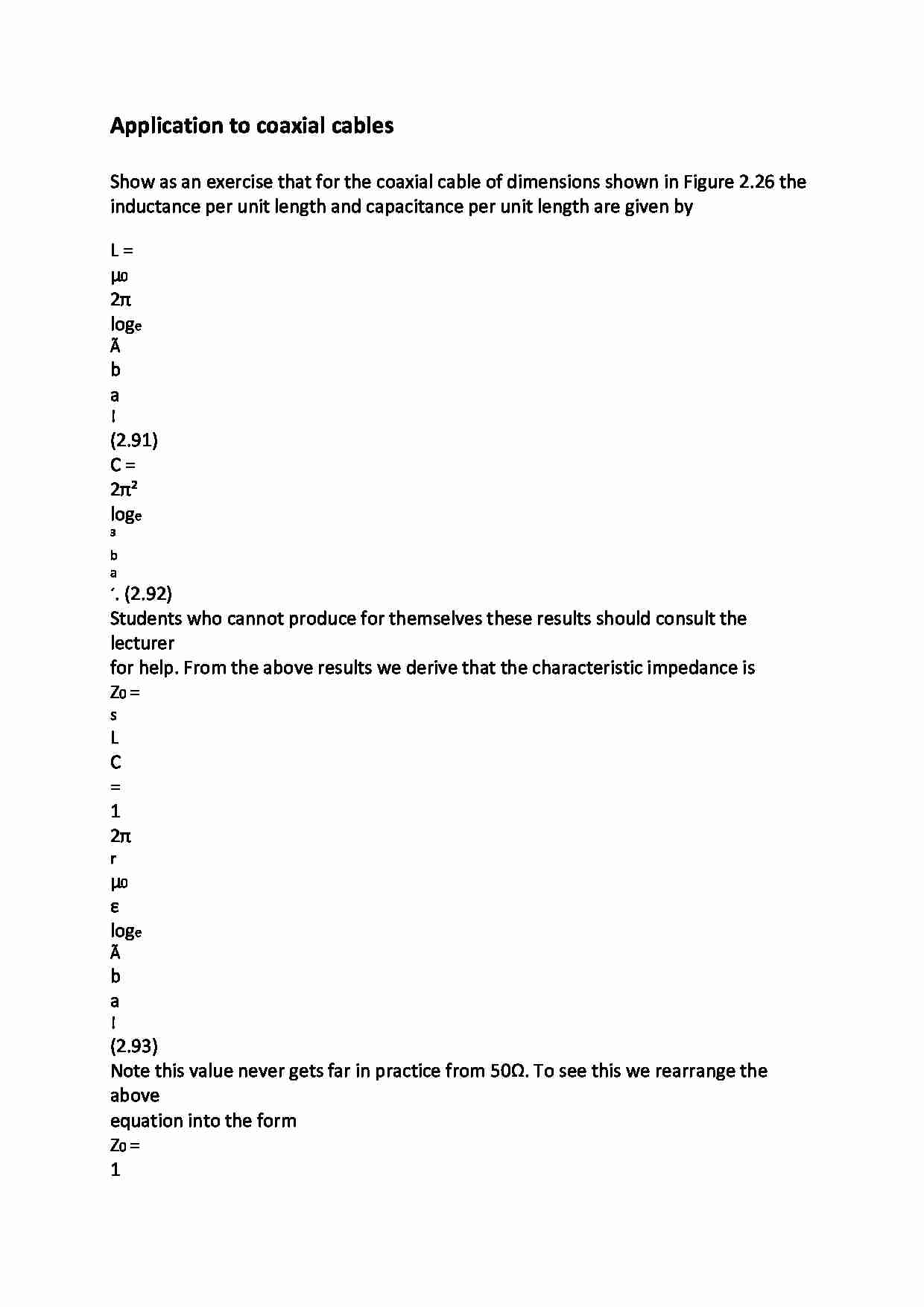 Application to coaxial cables - wykład - strona 1