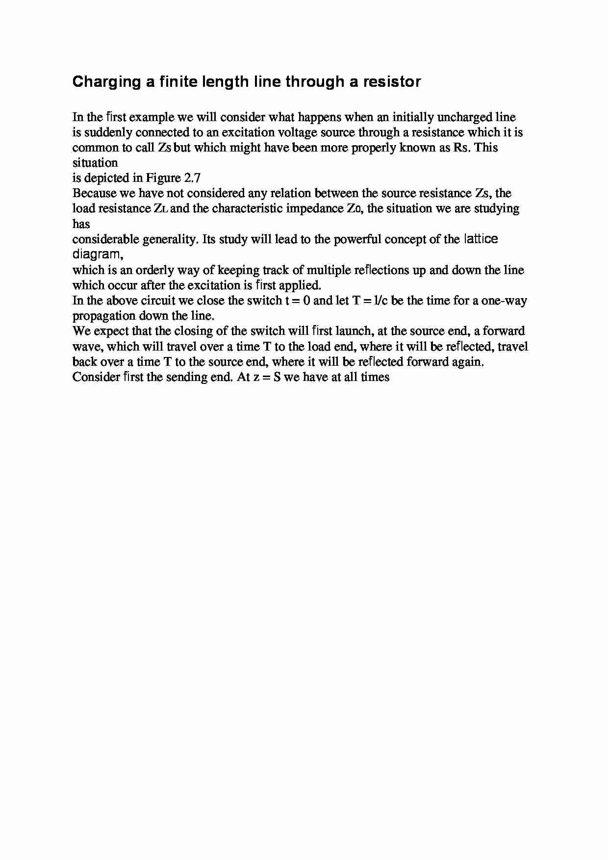 Charging a finite length line through a resistor - wykład - strona 1