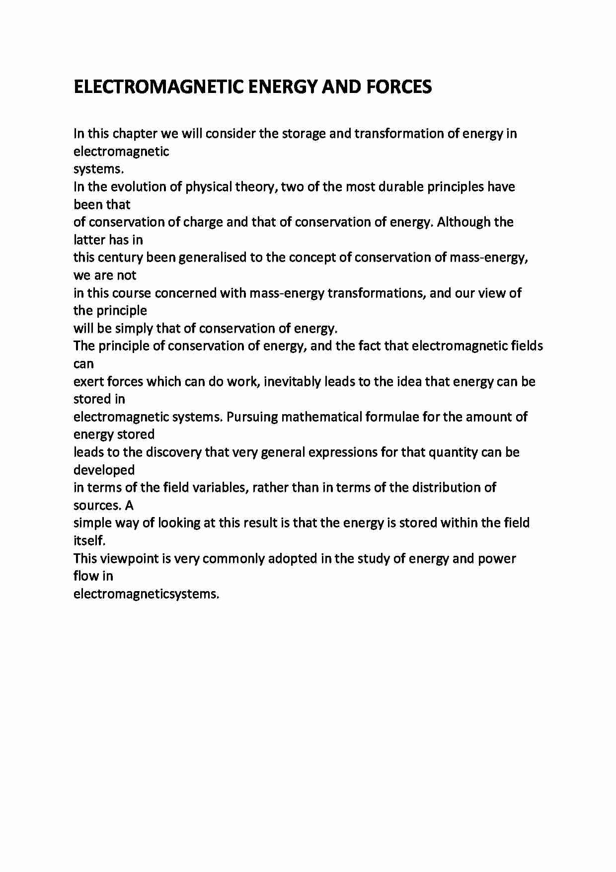 Electromagnetic energy and forces - wykład - strona 1
