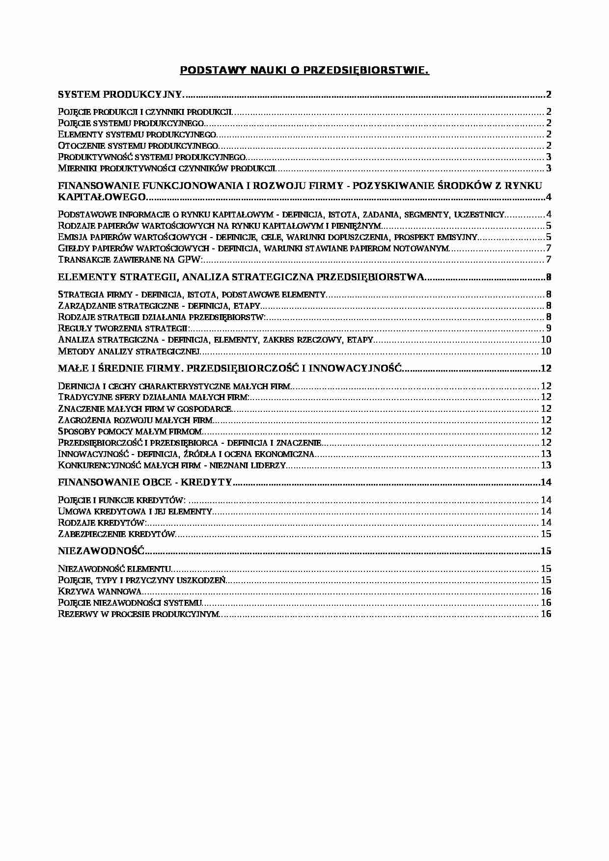 postawy nauki o przedsiębiorstwie - strona 1